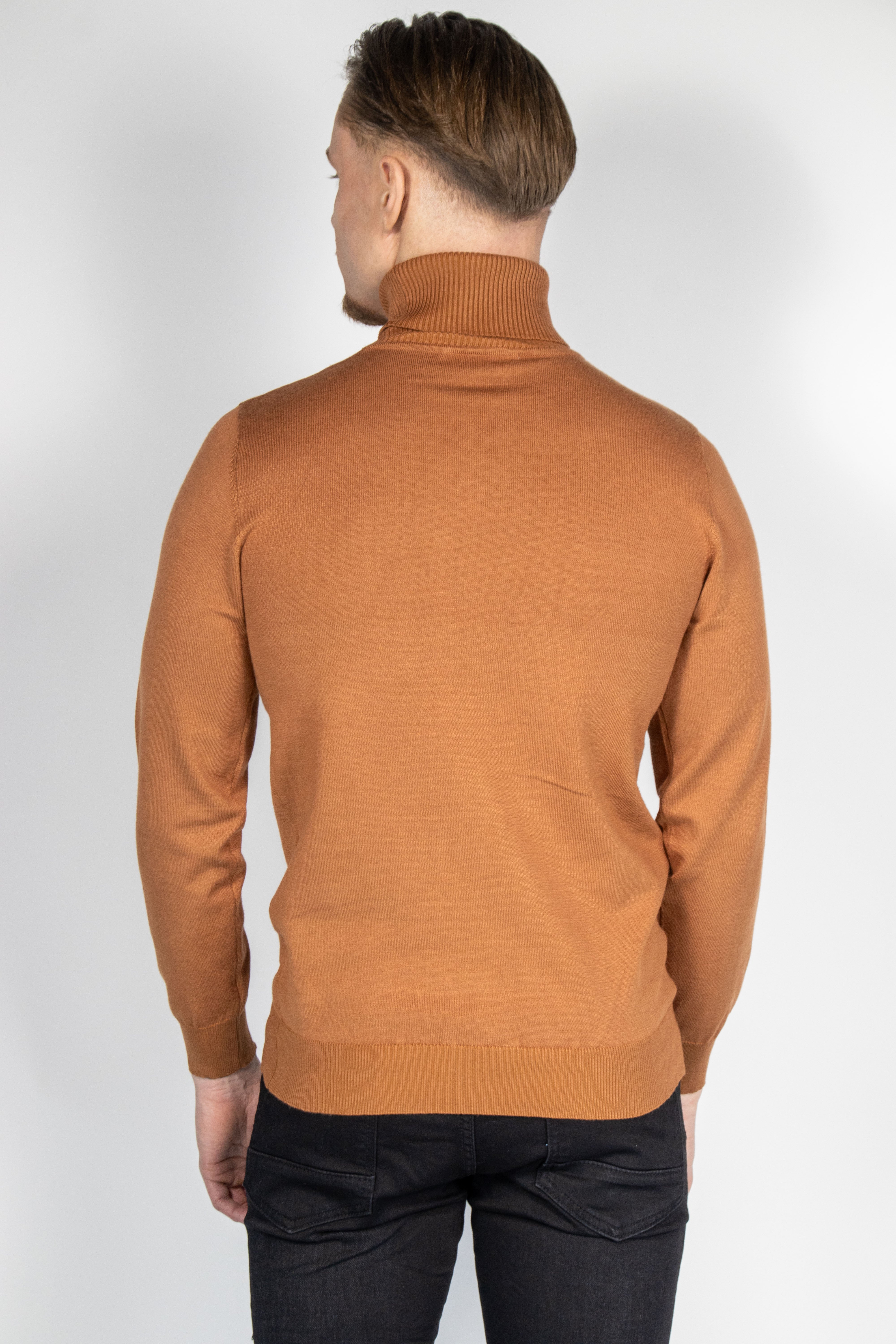 Hommes à col roulé bruns