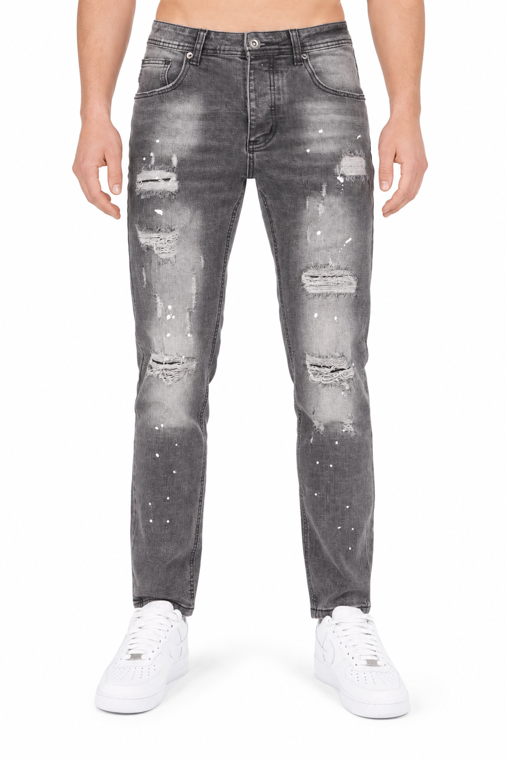 Denim Splashed Jeans Antraciet