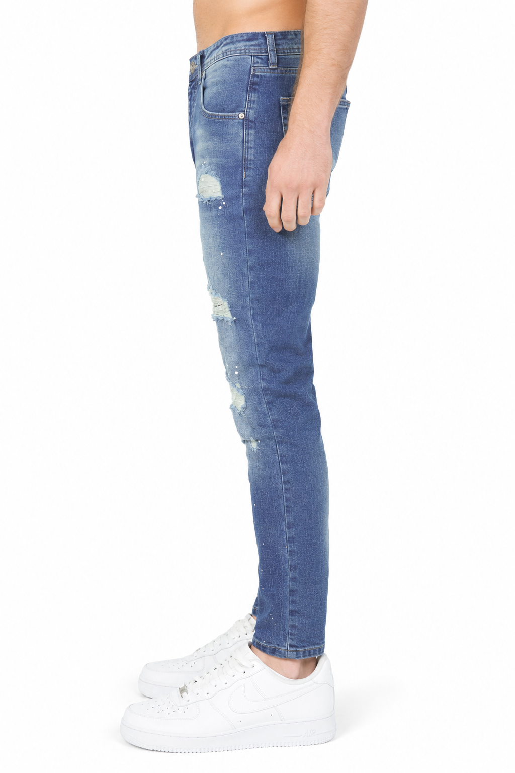 Denim Splashed Jeans Blauw