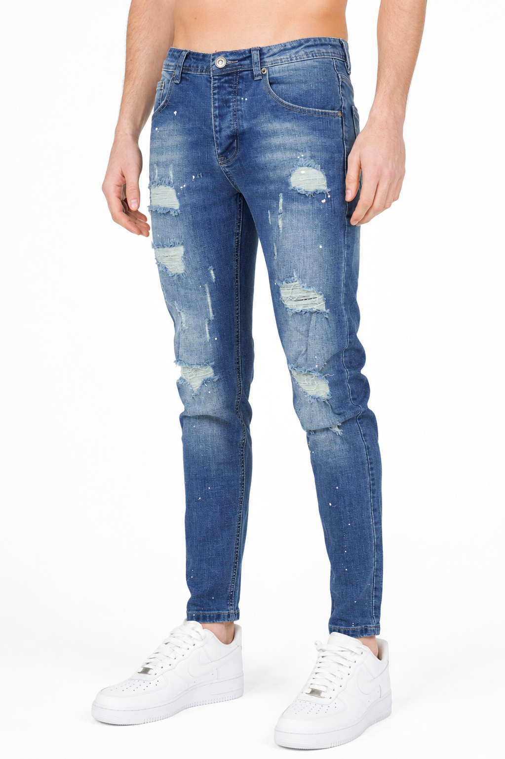 Denim Splashed Jeans Blauw