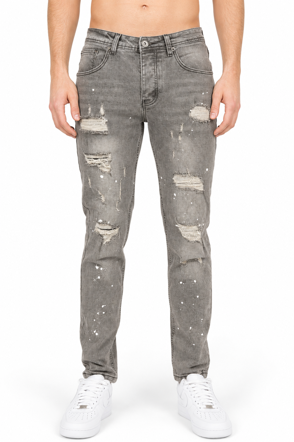 Denim Splashed Jeans Grijs