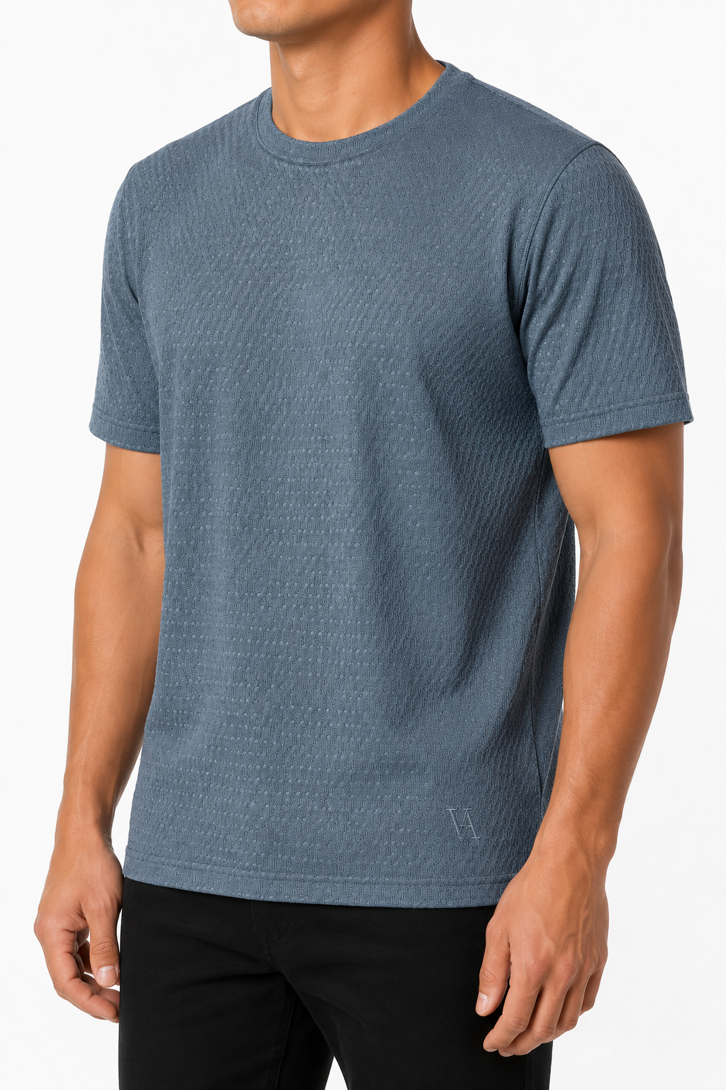 Milano T-shirt VALENCI — closeup jacquard textuur