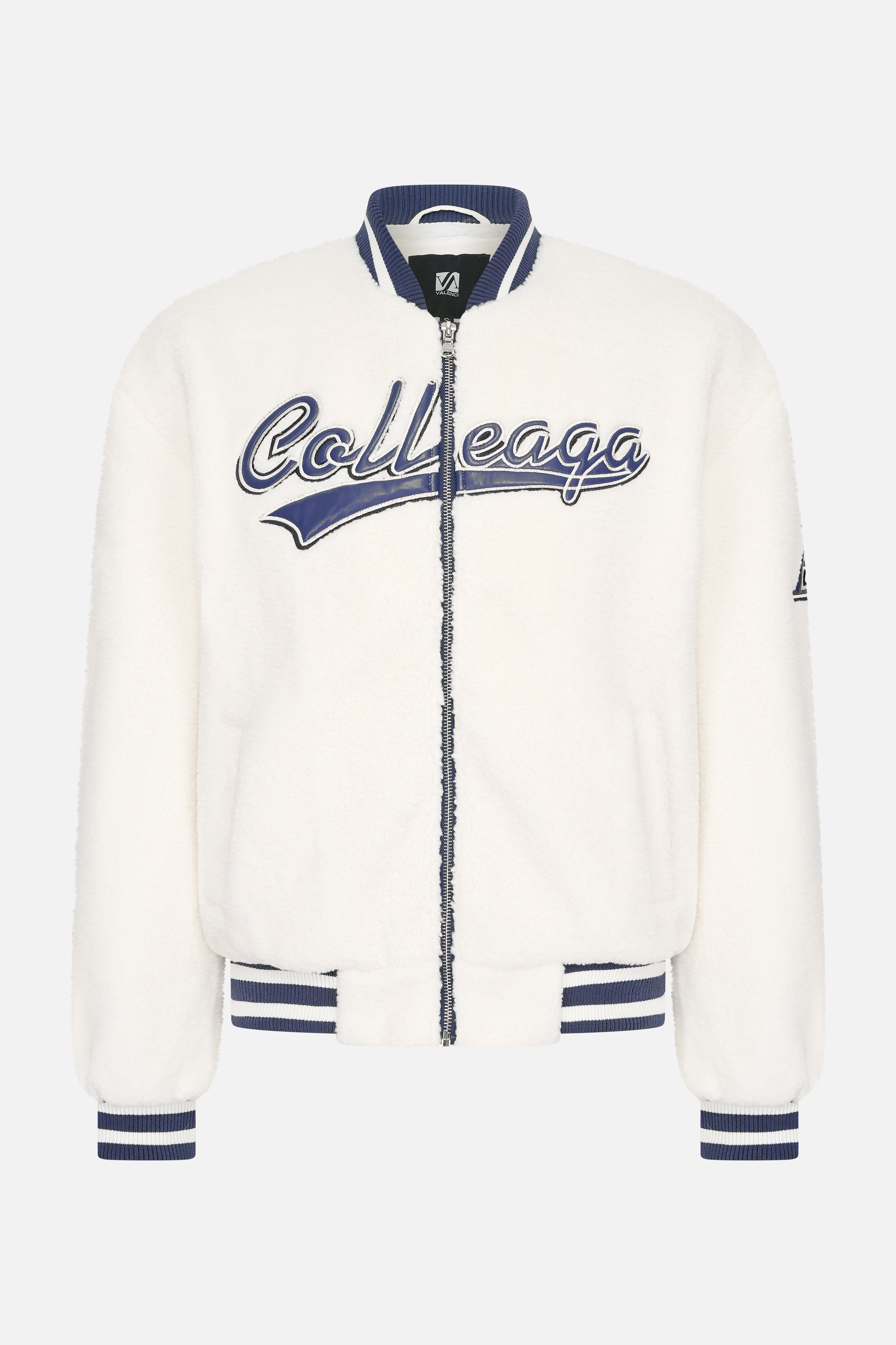 Grey Bomber Jacket with Black Collar