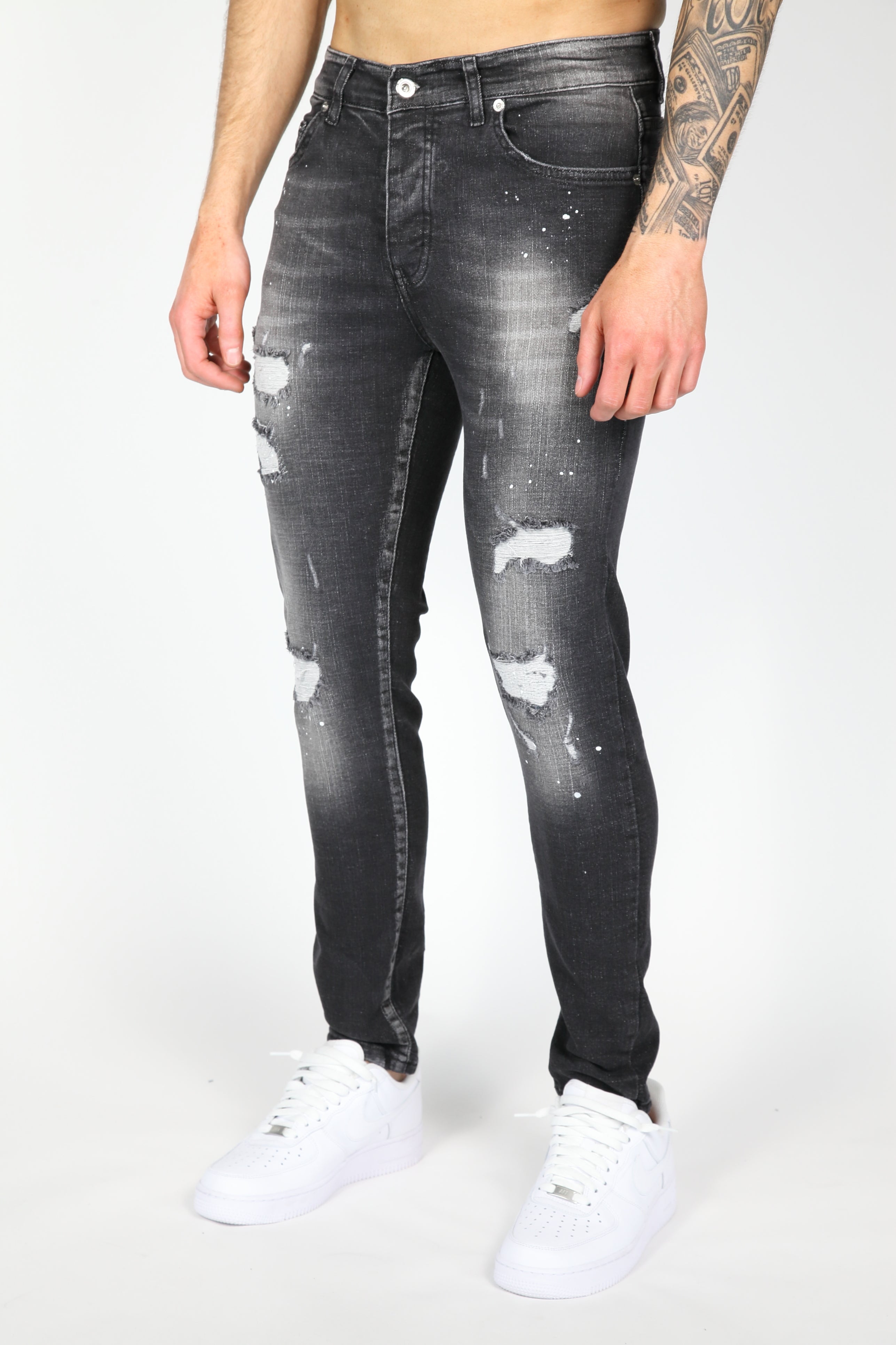 The Ripped Jeans Grijs