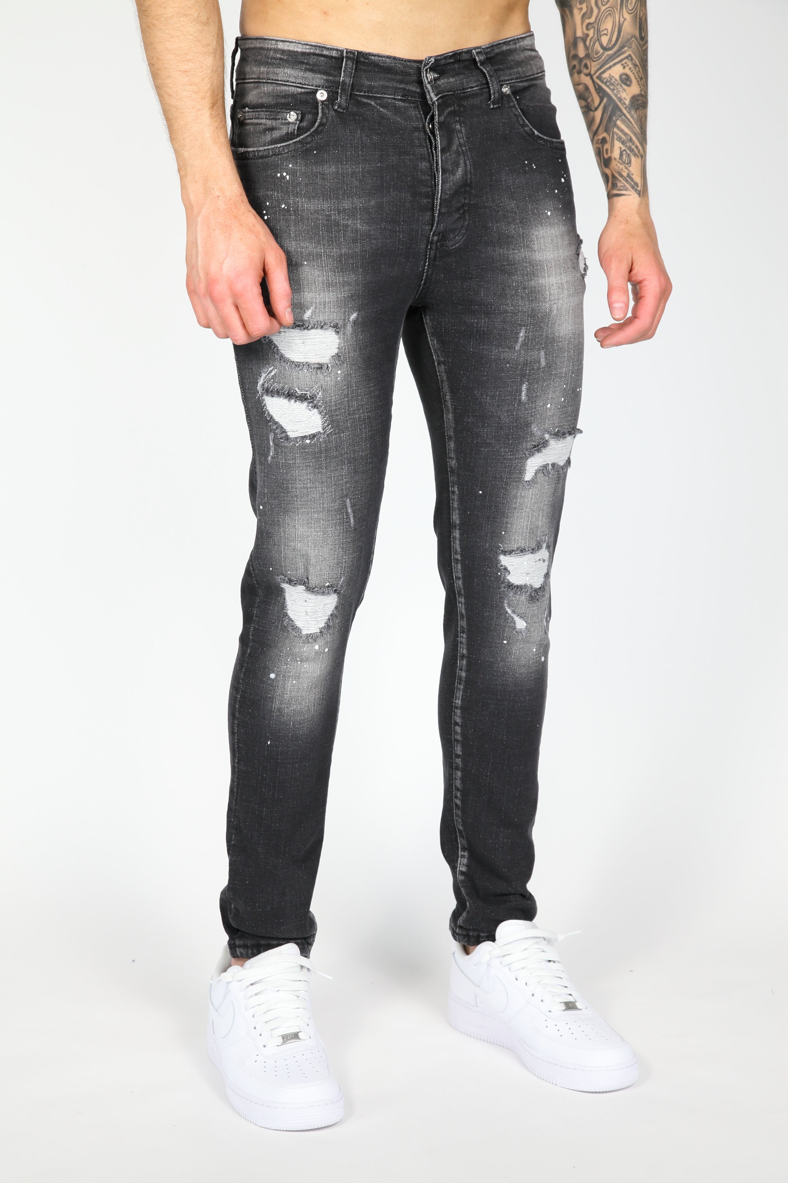 The Ripped Jeans Grijs