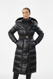 Milena Winterjas Dames | Glanzend Zwart
