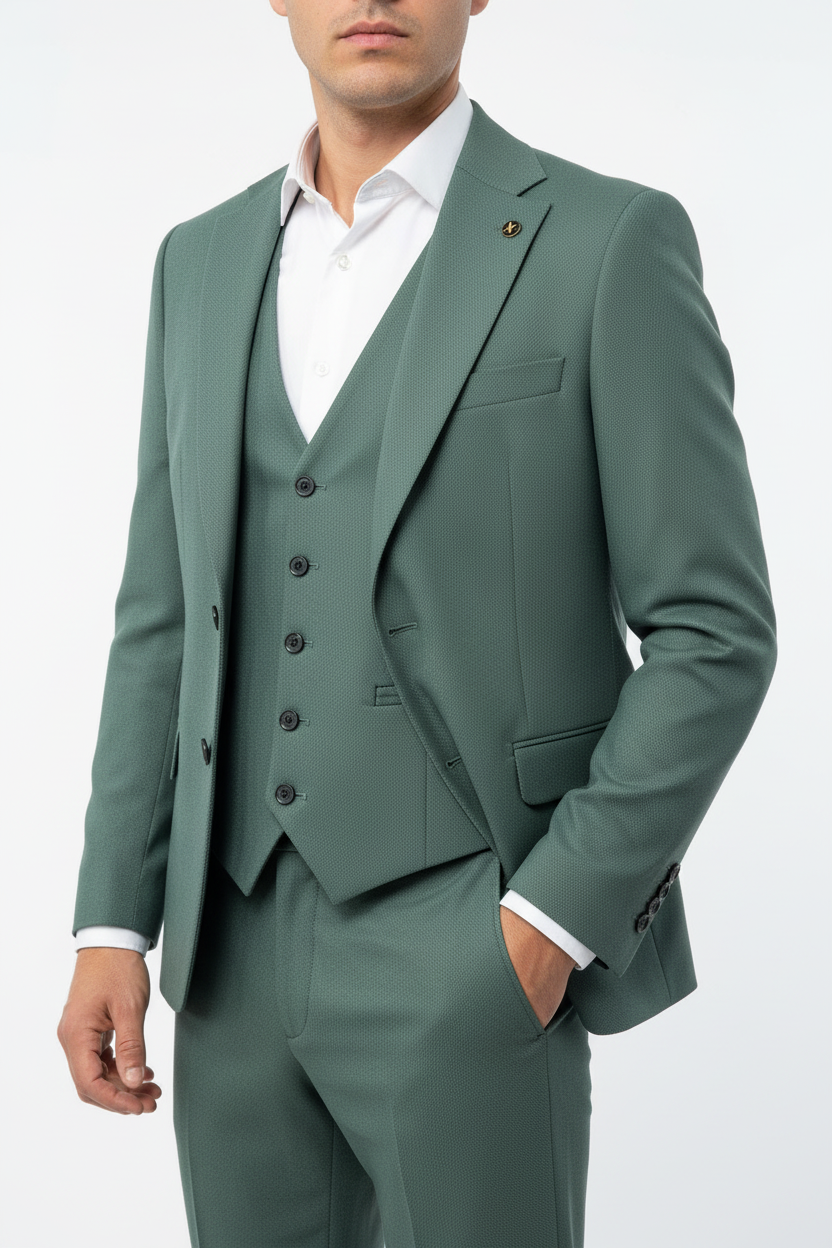 Alverino Driedelig Pak Mintgroen