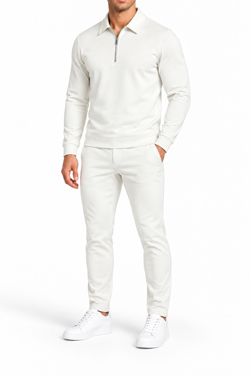 Montreux Half-Zip Winter Set Off White