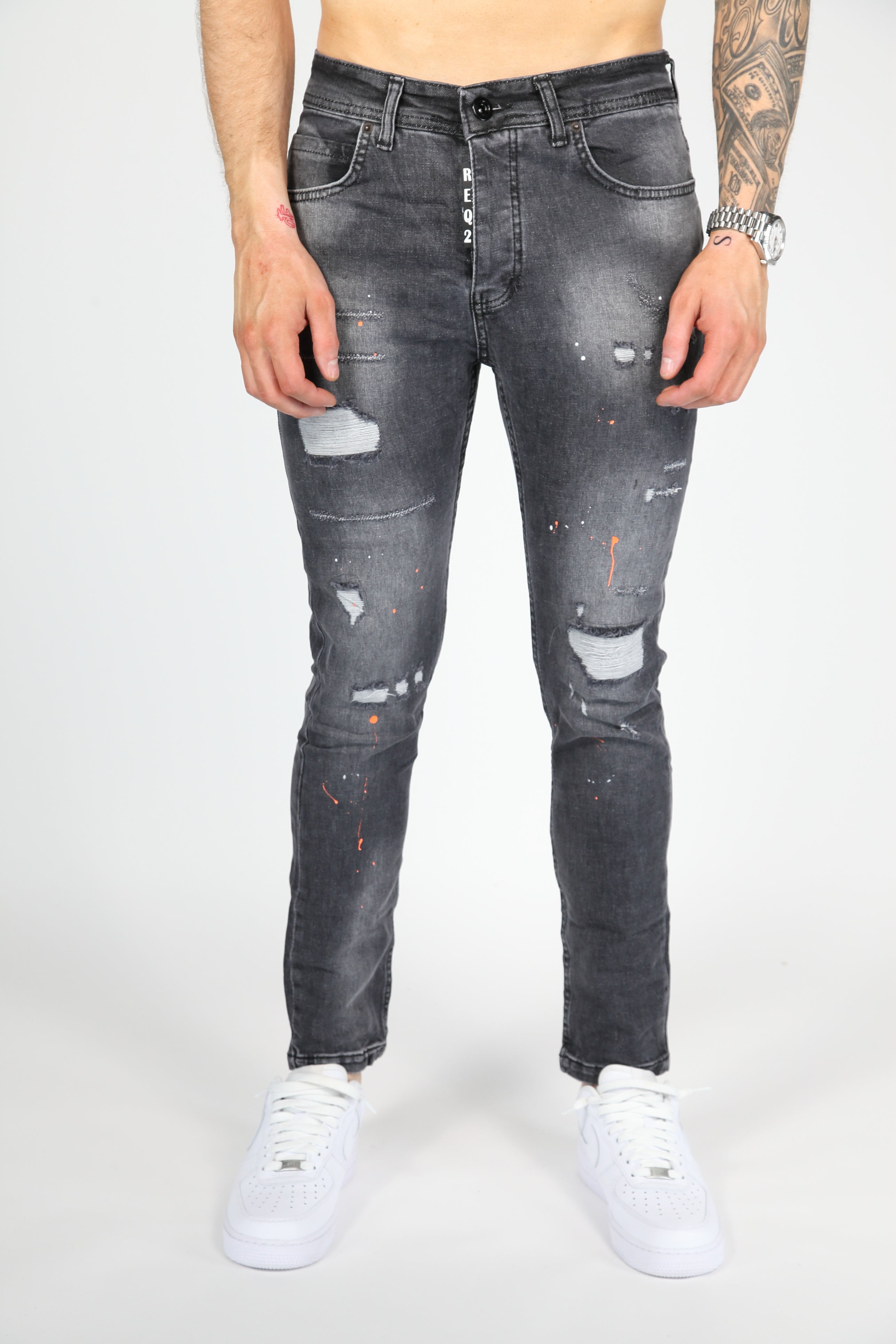 The Painted Rebel Skinny Jeans Grijs