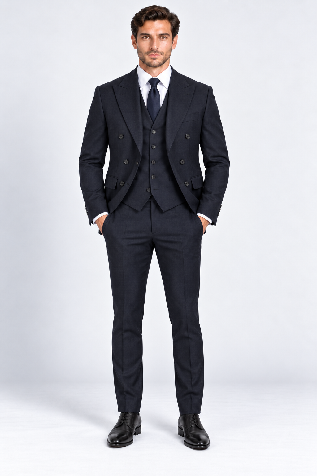 Romano Double Breasted Suit Navy