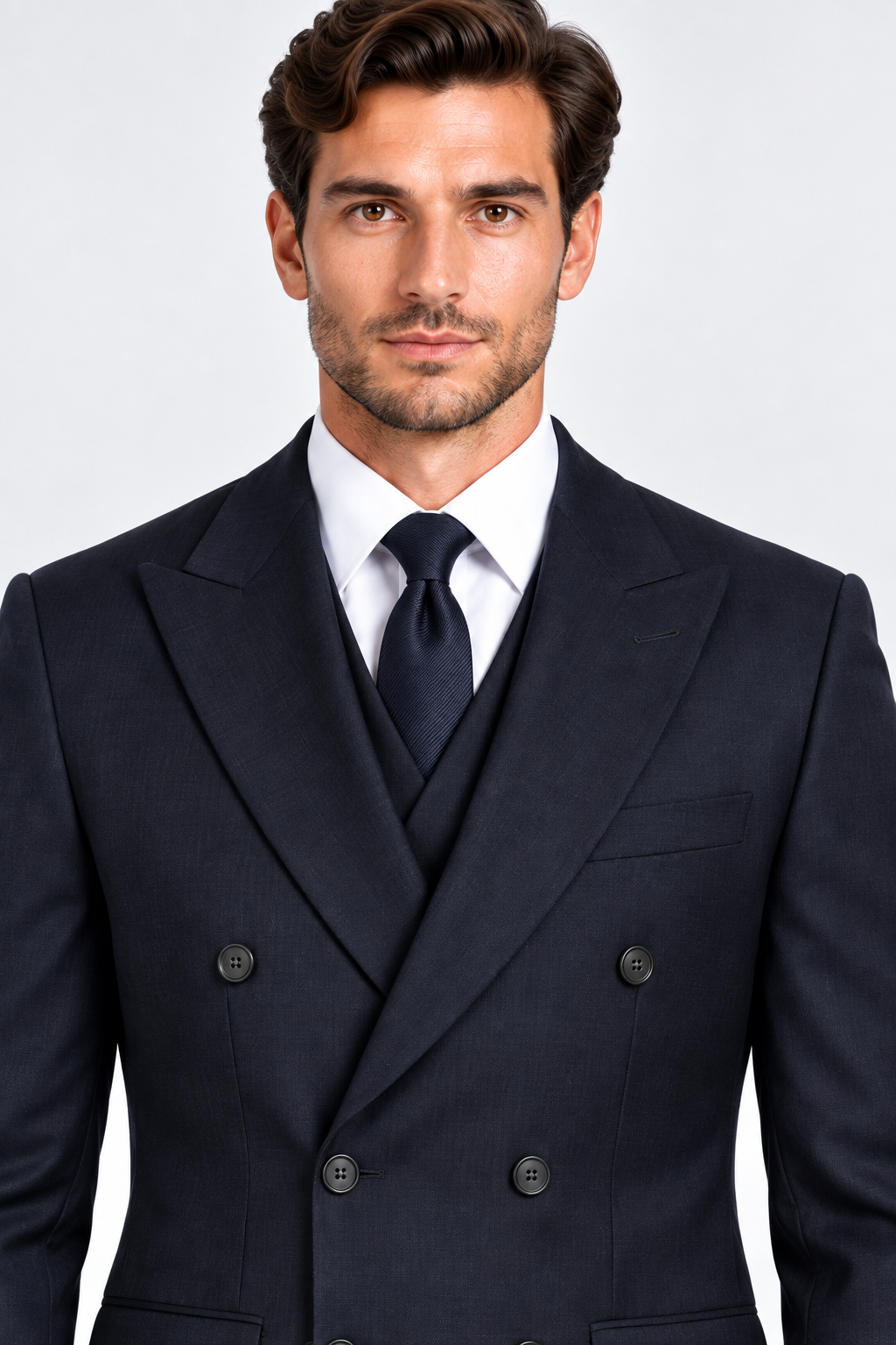Romano Double Breasted Suit Navy
