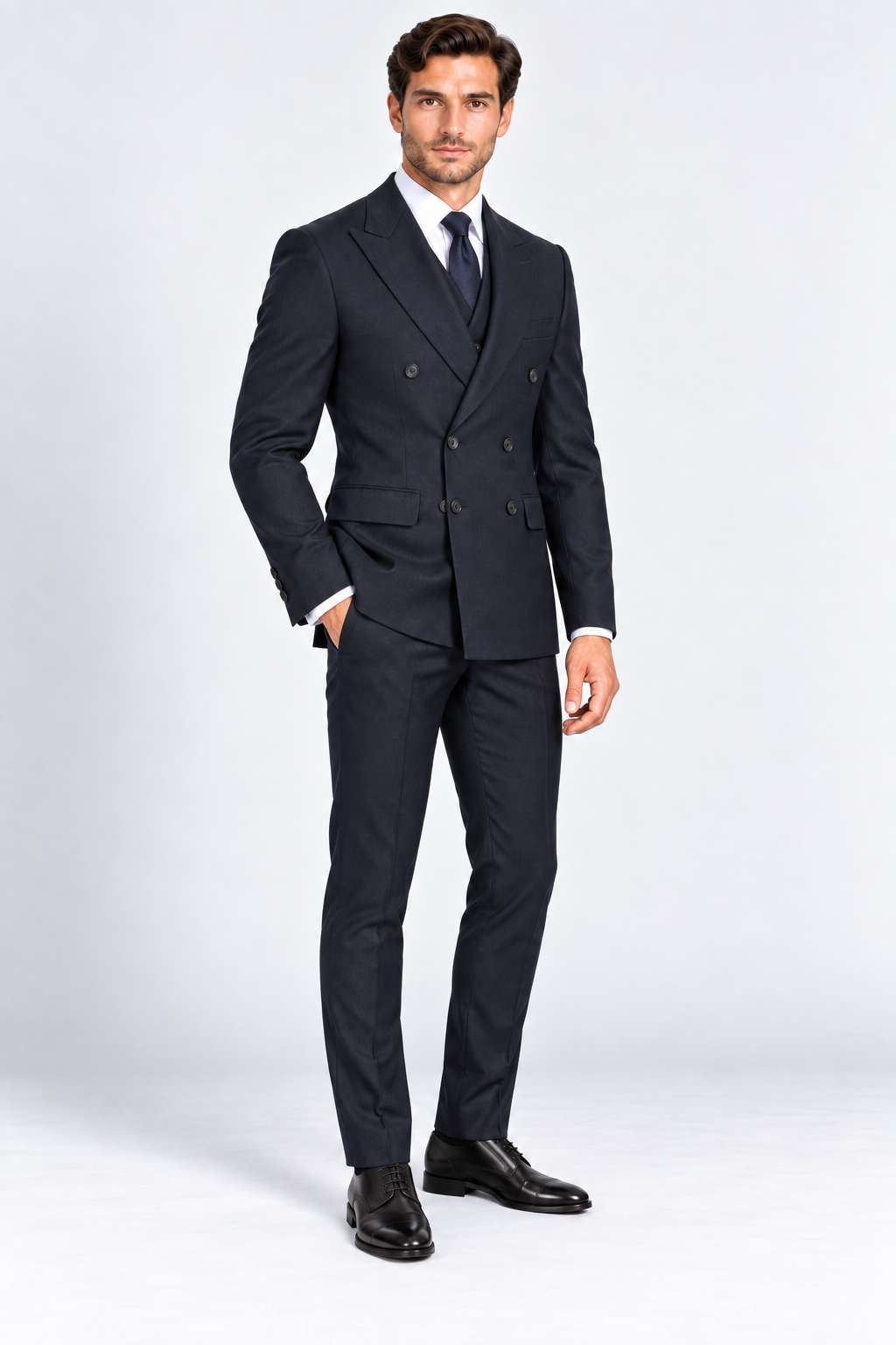 Romano Double Breasted Suit Navy