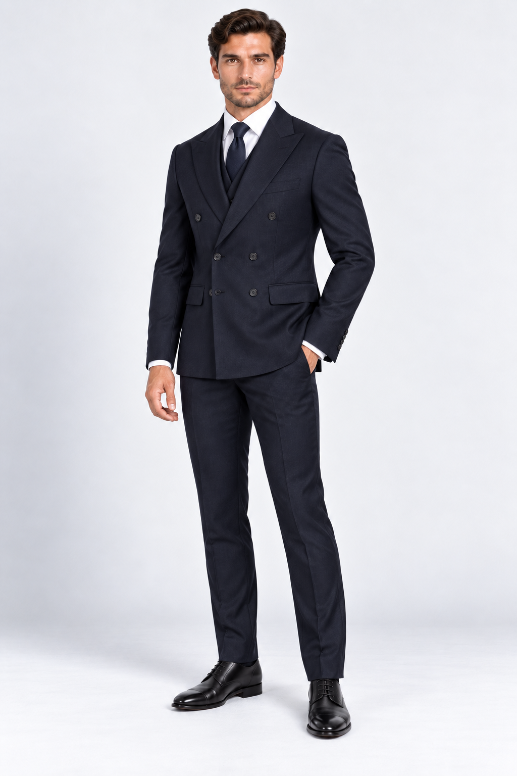 Romano Double Breasted Suit Navy