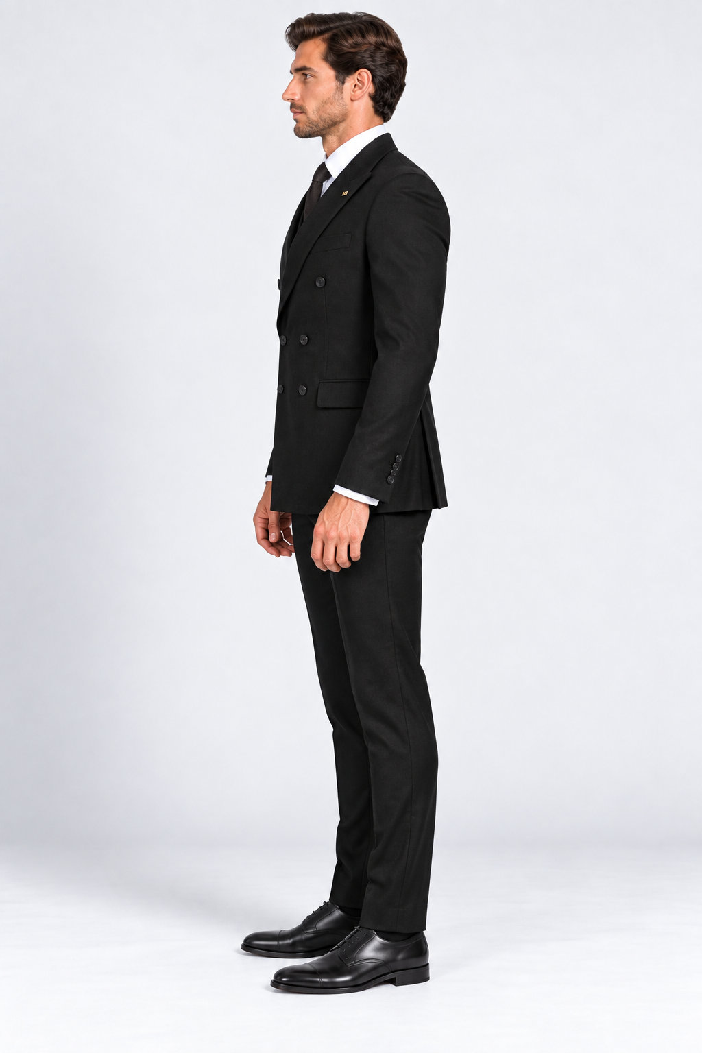 Romano Double Breasted Suit Zwart
