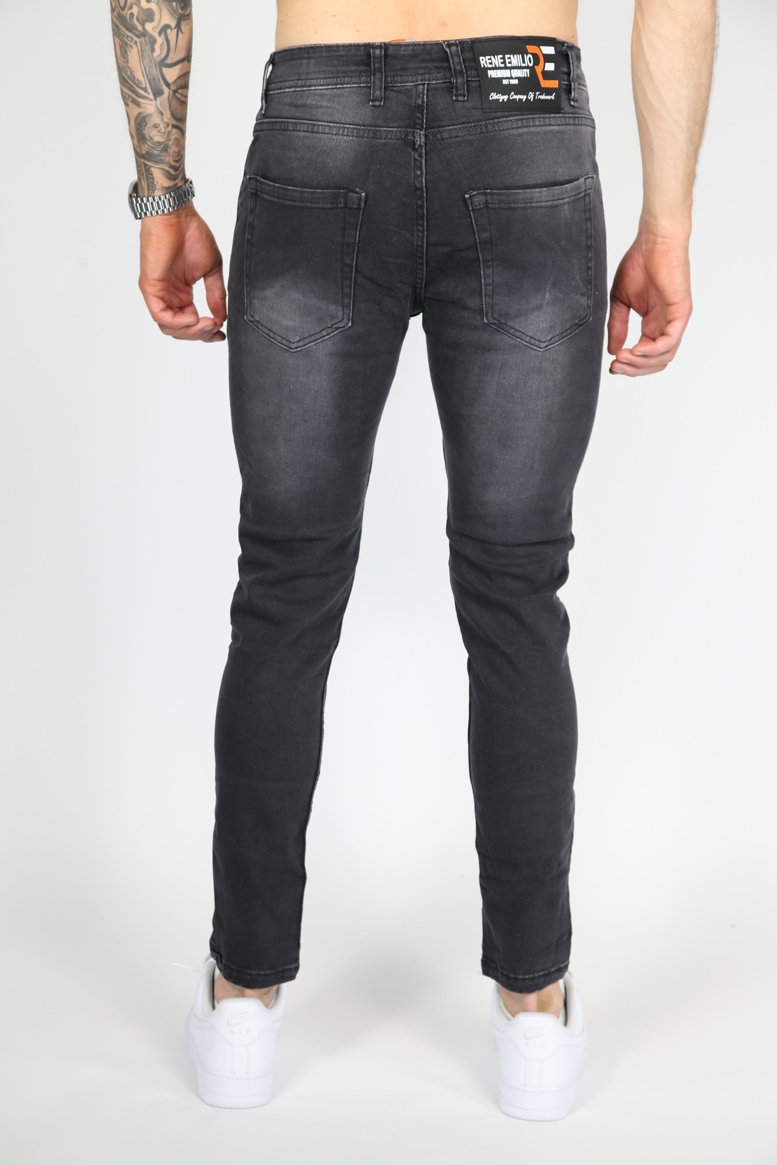 Der Spritzer -Skinny -Jeans -Anthrazit