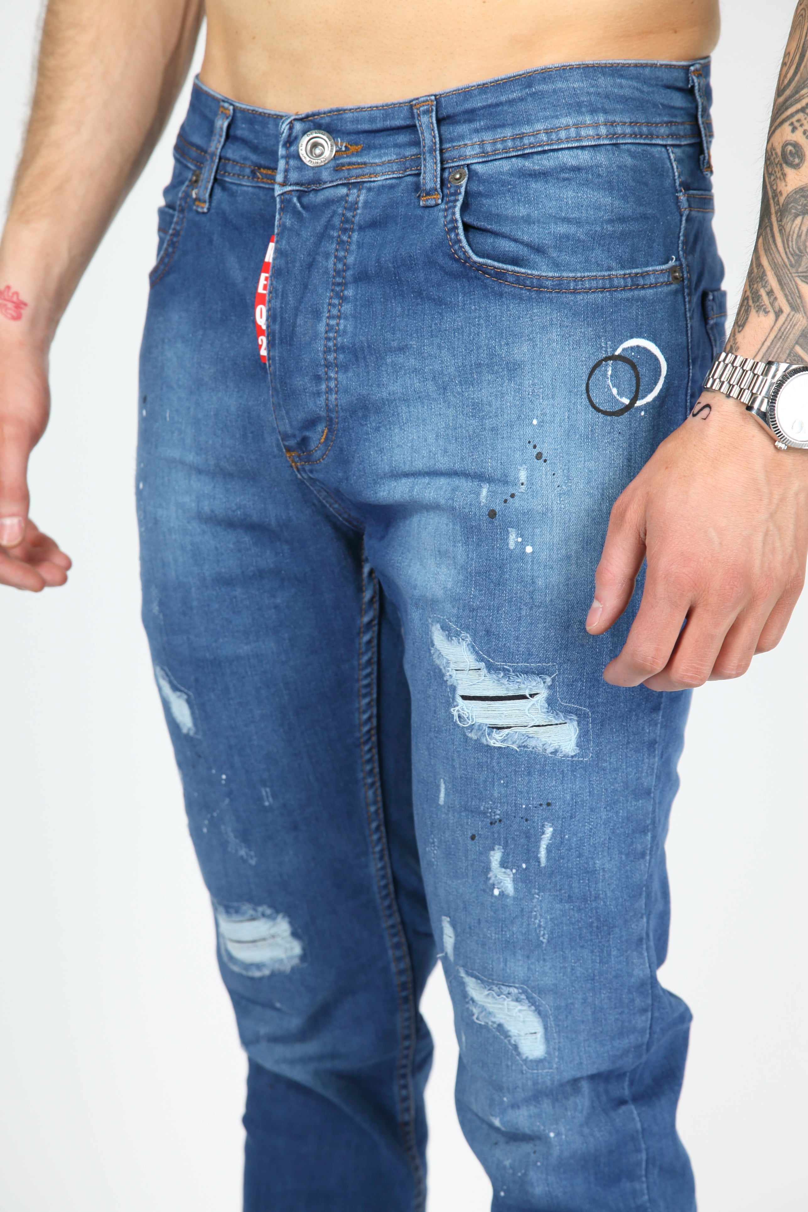 Die spöttischen Skinny -Jeans blau
