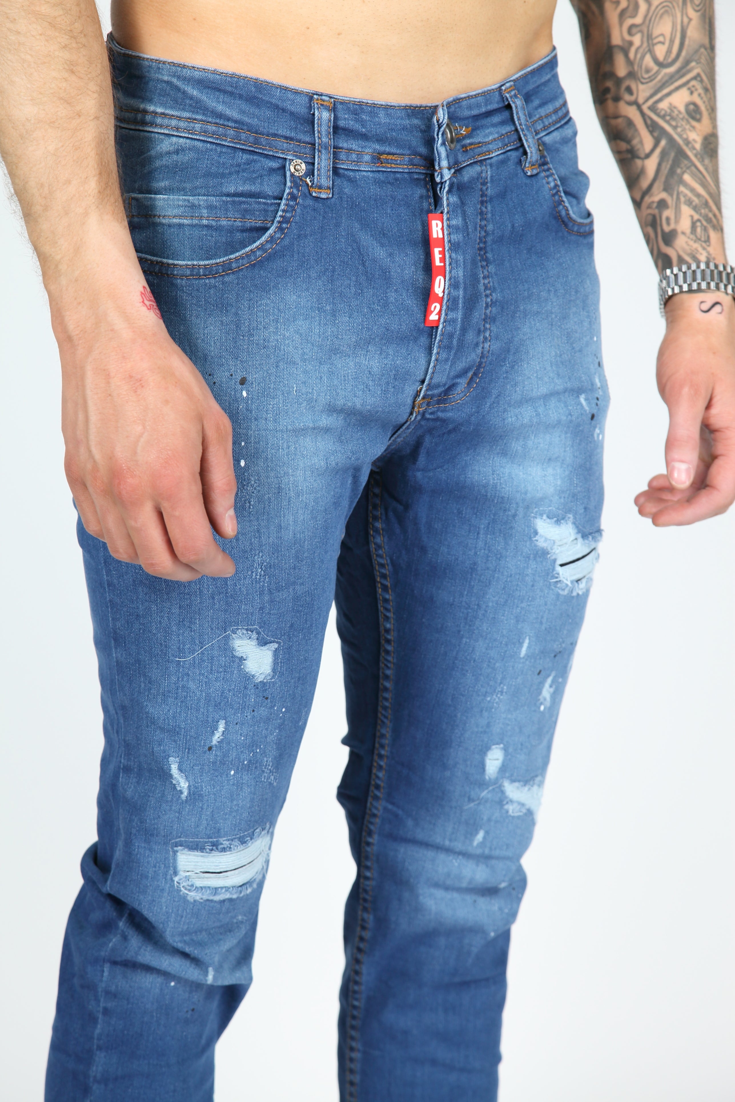 Die spöttischen Skinny -Jeans blau