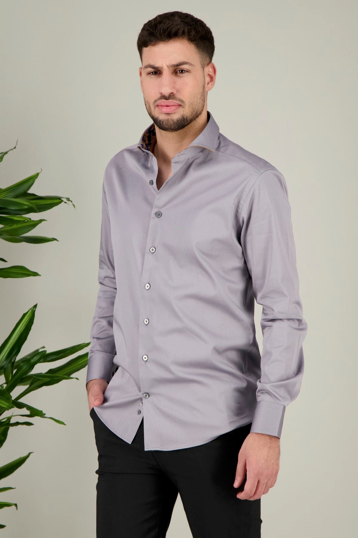 Overhemd Lange Mouw Marino Grijs