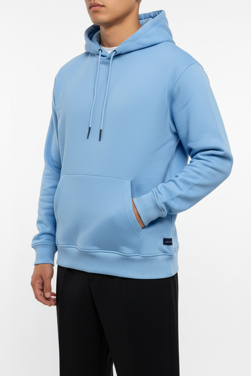Felpa con cappuccio Arya celeste