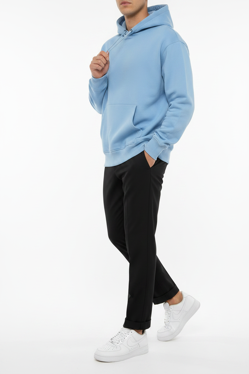 Felpa con cappuccio Arya celeste