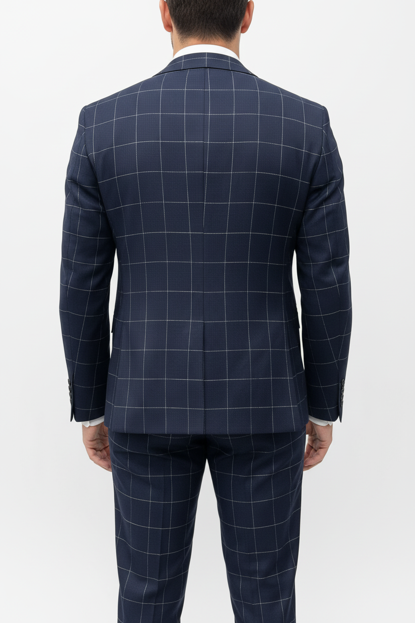 Architect Grid Suit - Navy