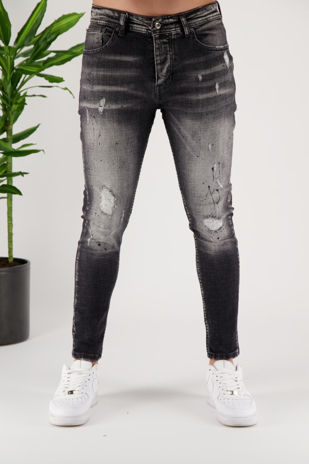 Skinny Jeans Splashed Grey