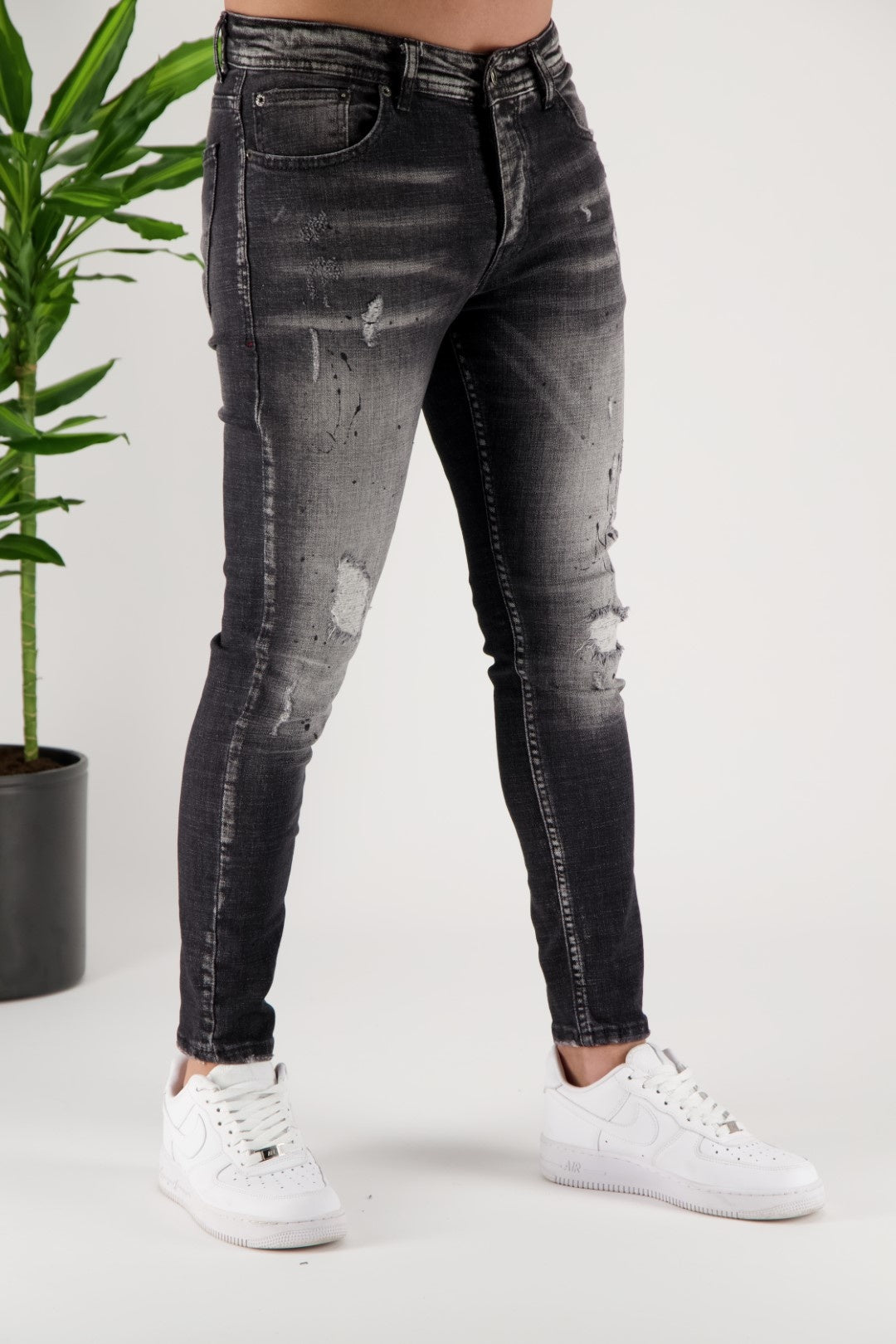 Skinny Jeans Splashed Grey