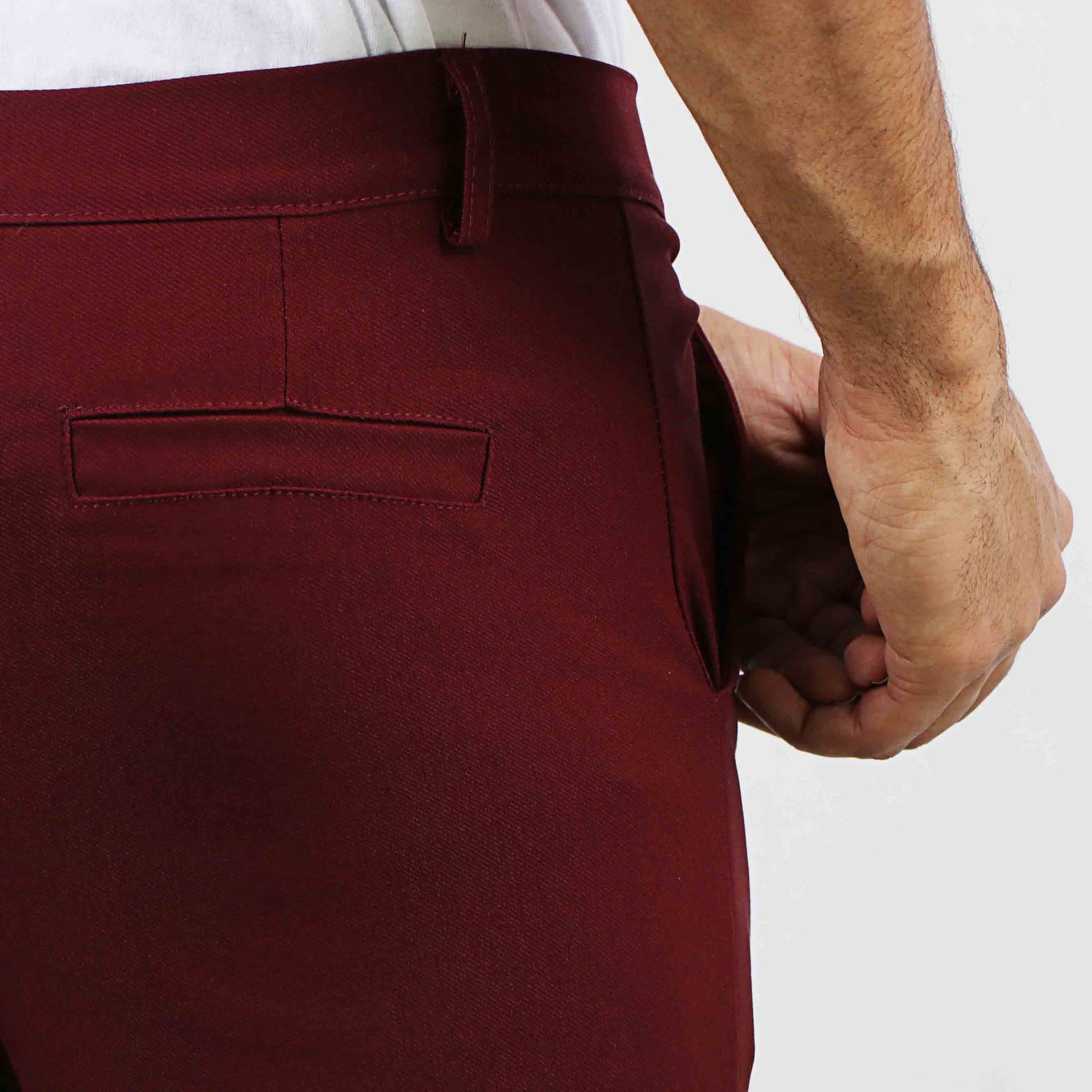 Bordeaux Rode Chino Heren