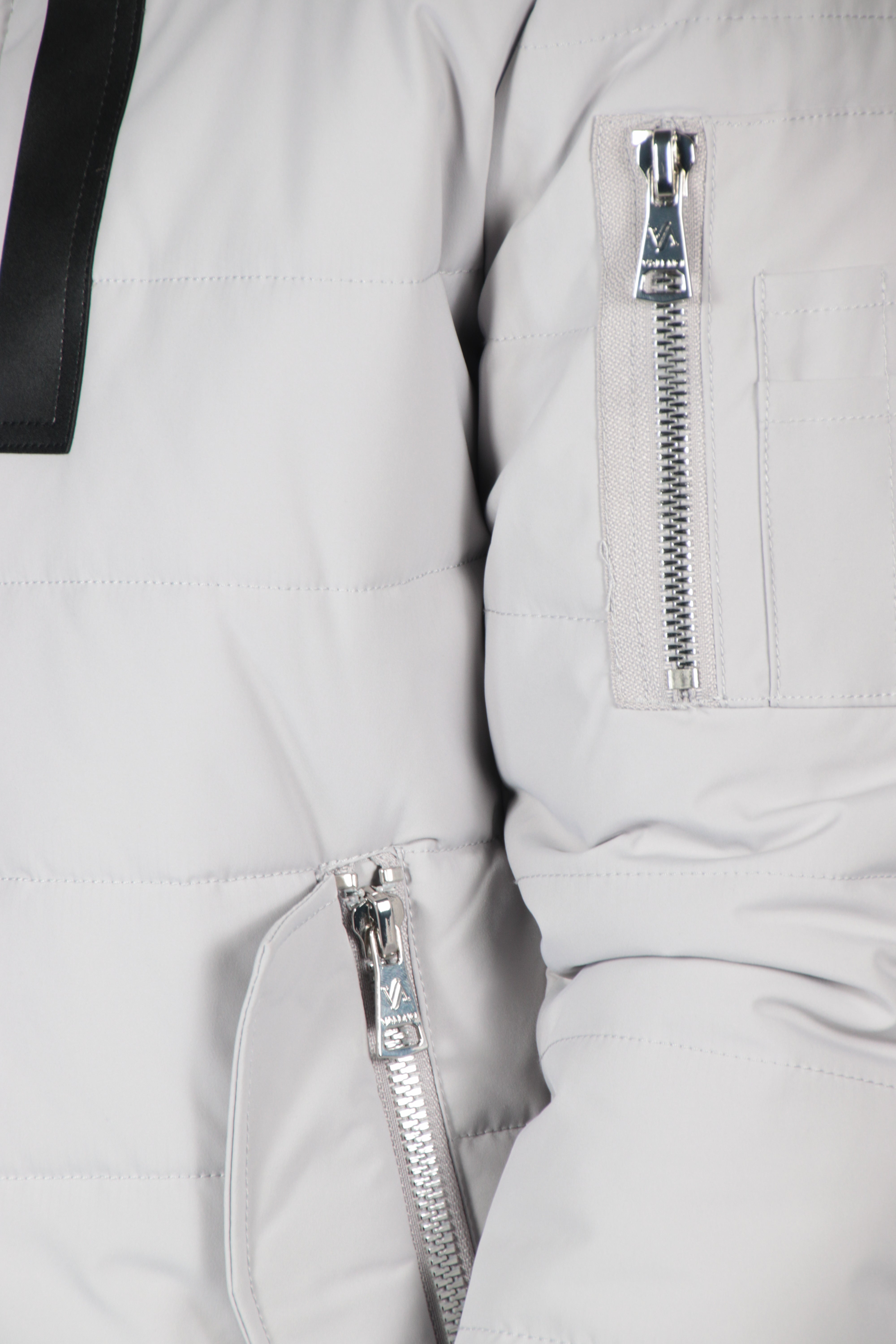 Grey Bomber Jacket with Black Collar