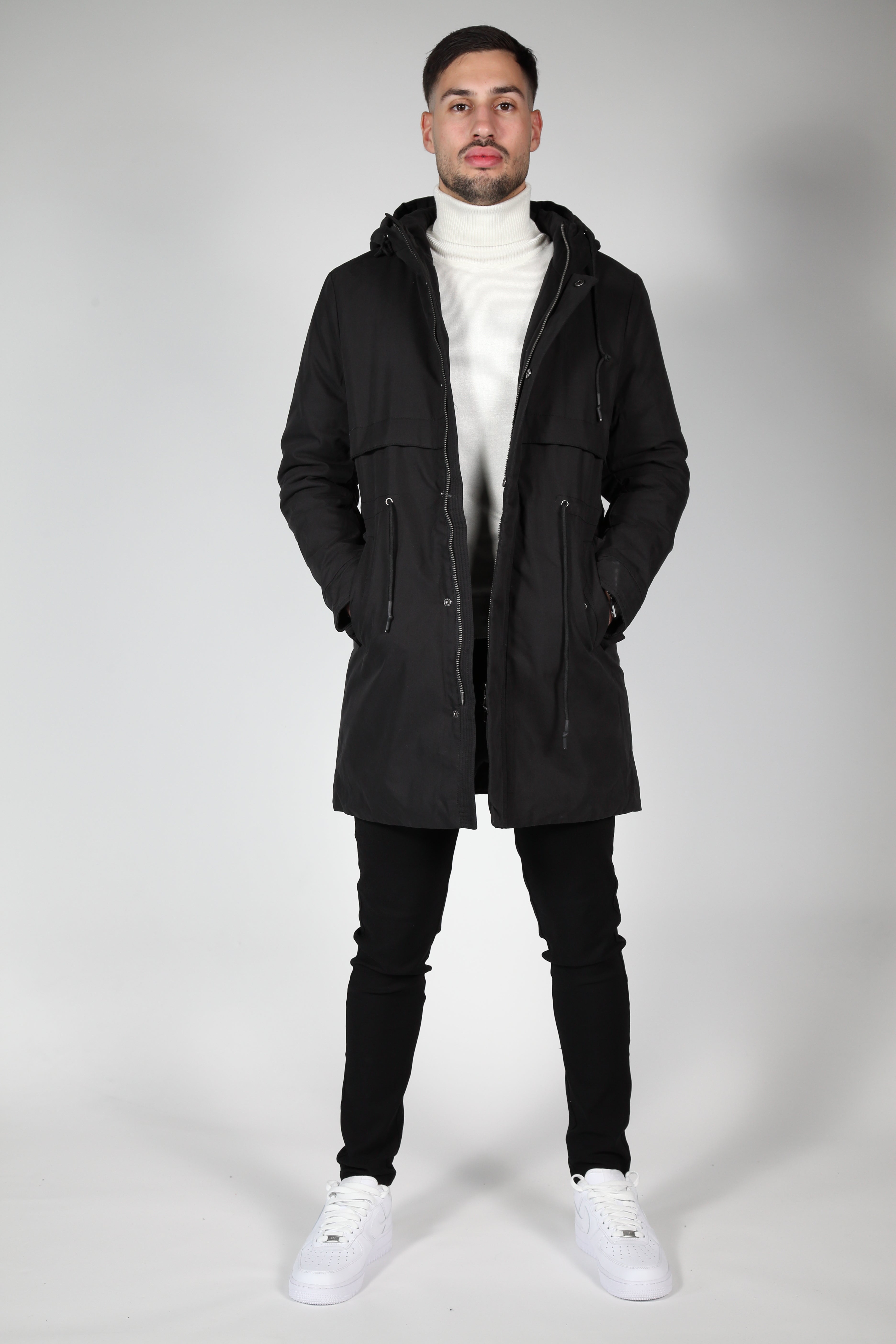 Giacca invernale nera parka