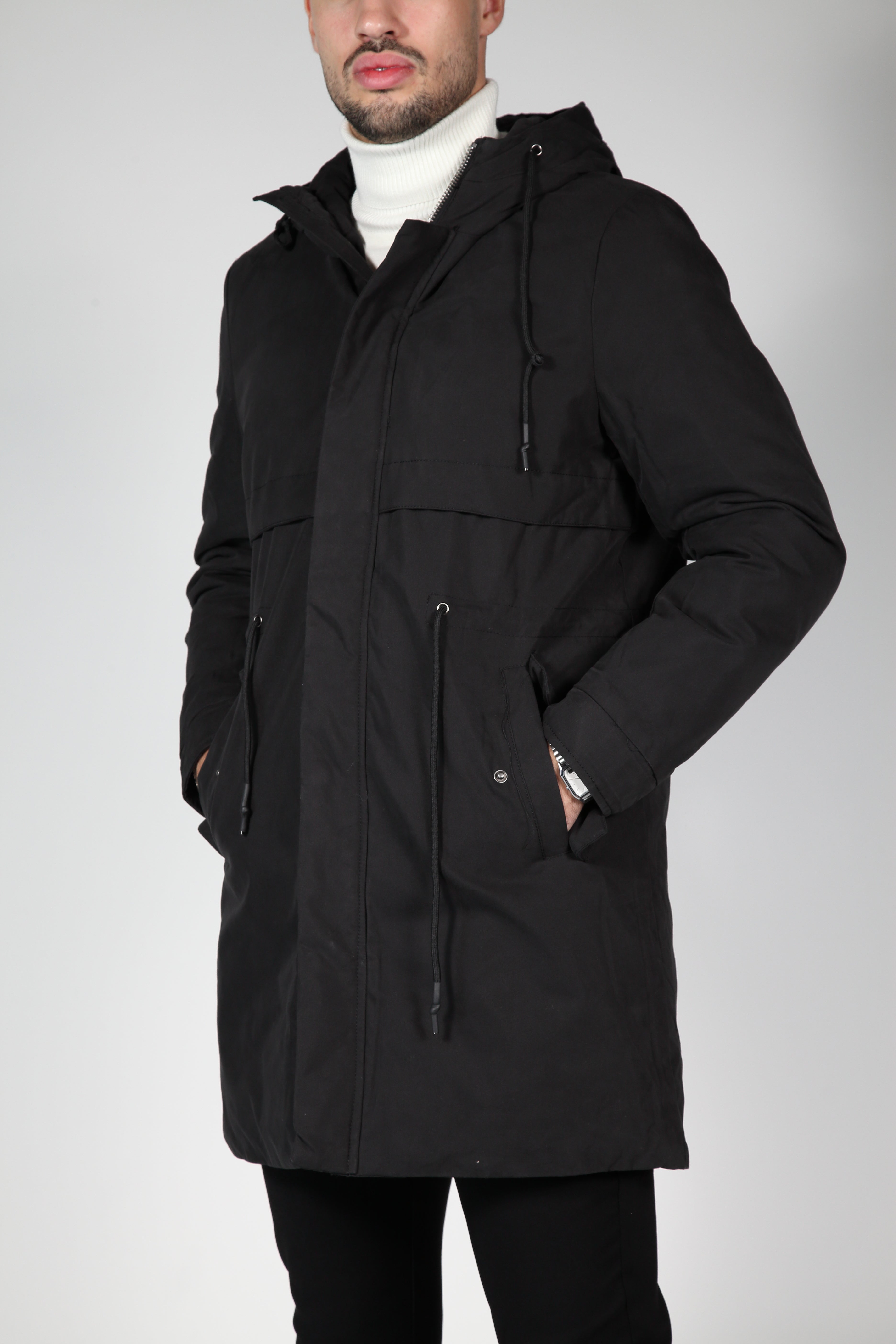 Giacca invernale nera parka