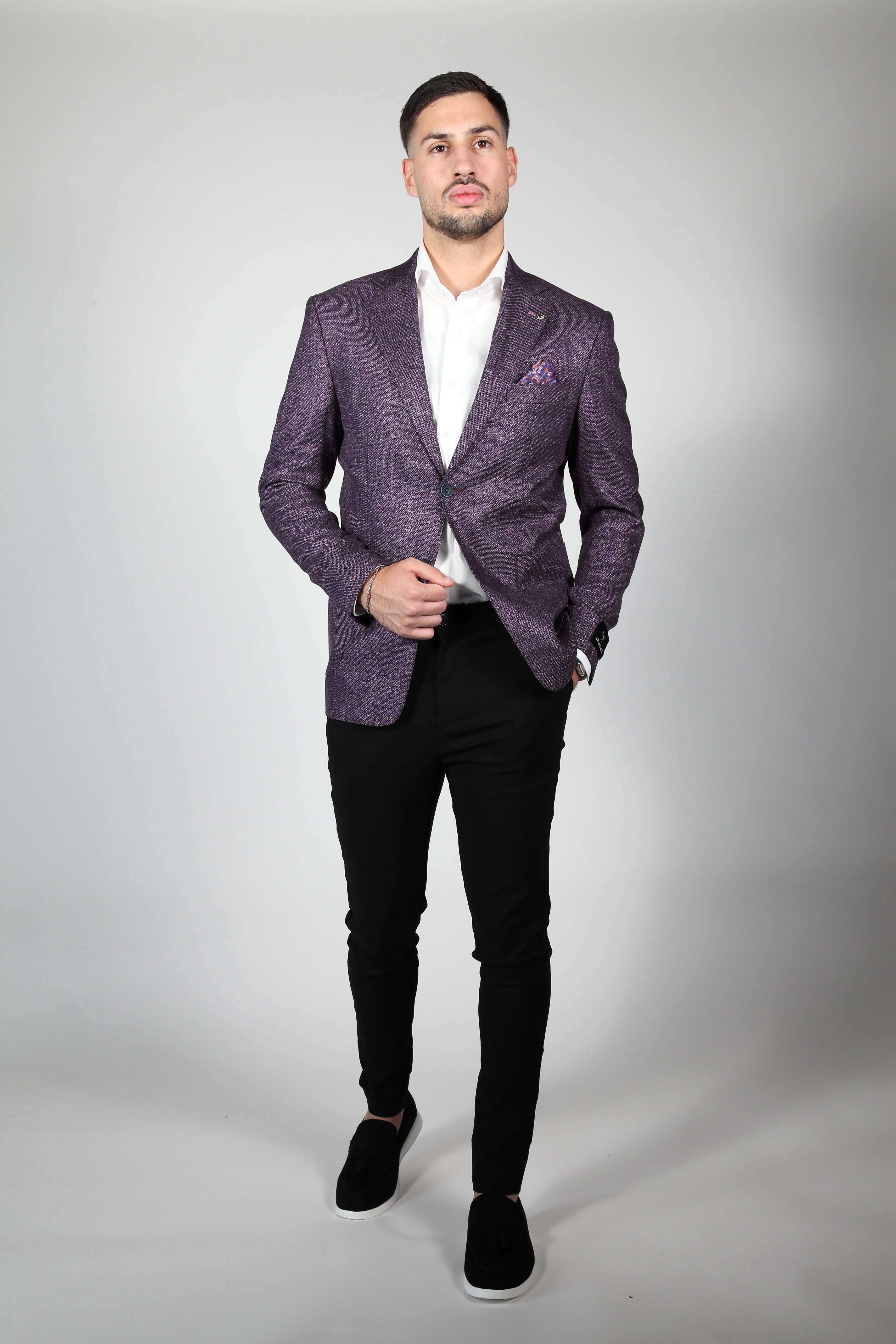 Heren Blazer Slimfit Milano Paarse