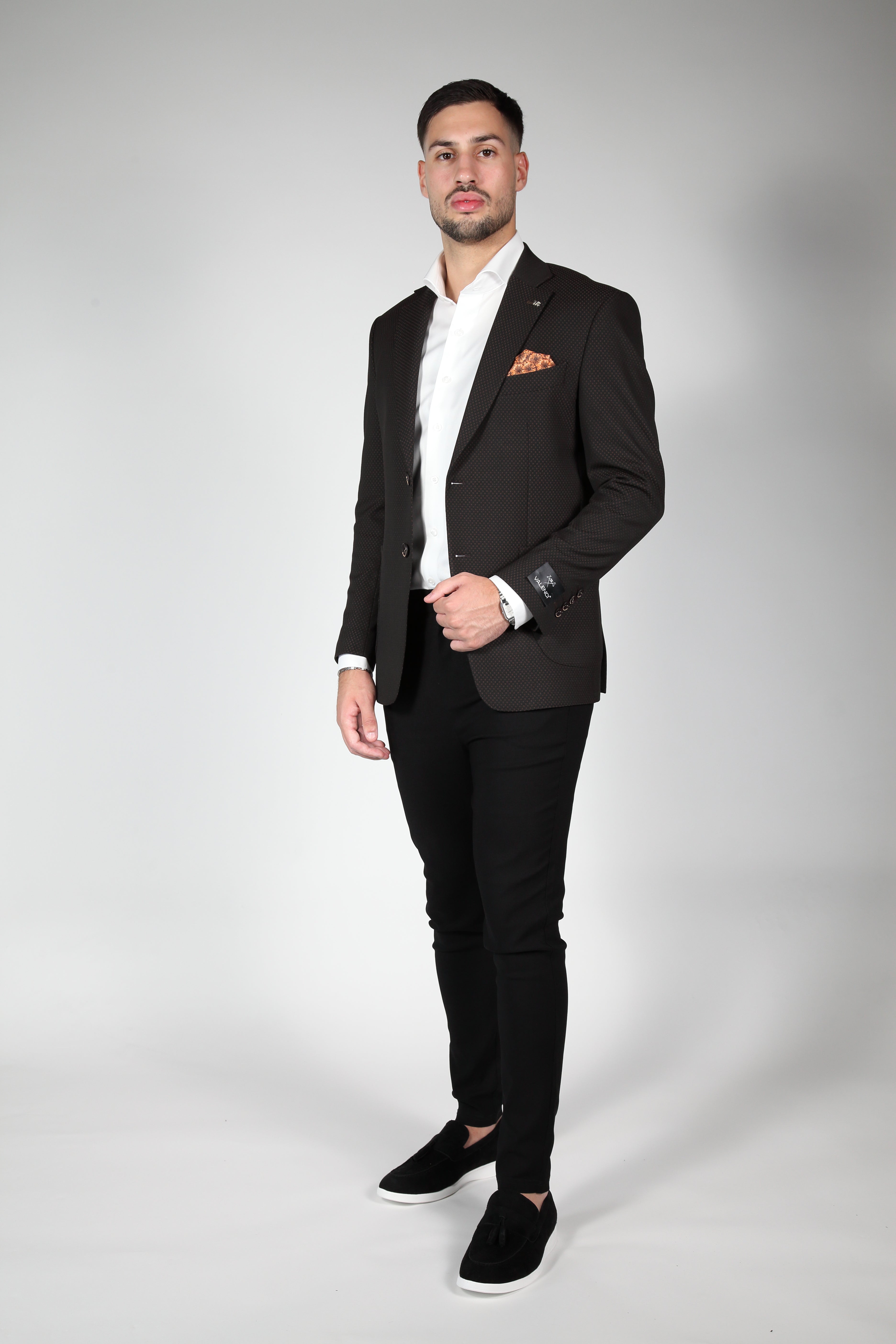 Uomini blazer slimfit milano bruin