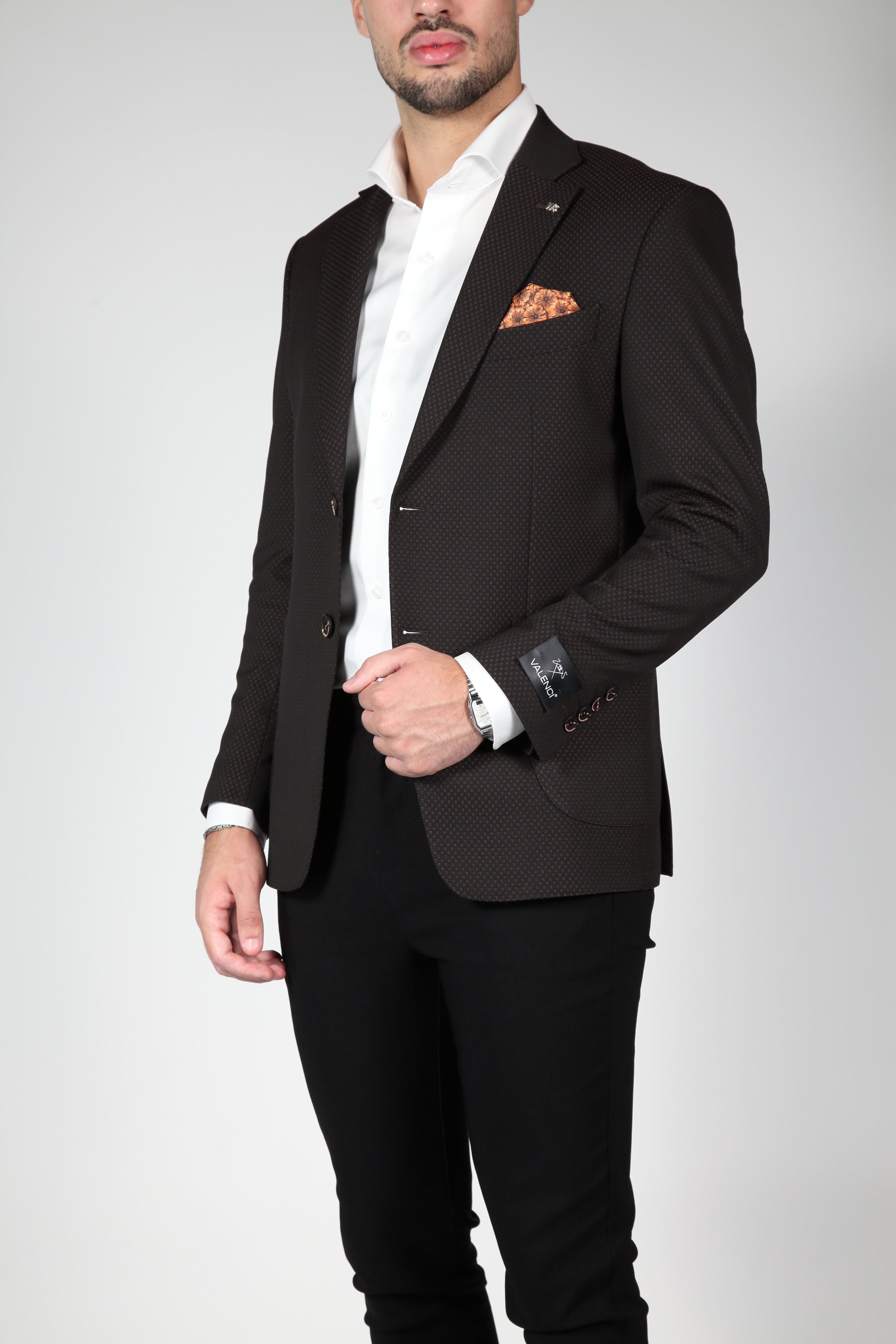 Uomini blazer slimfit milano bruin