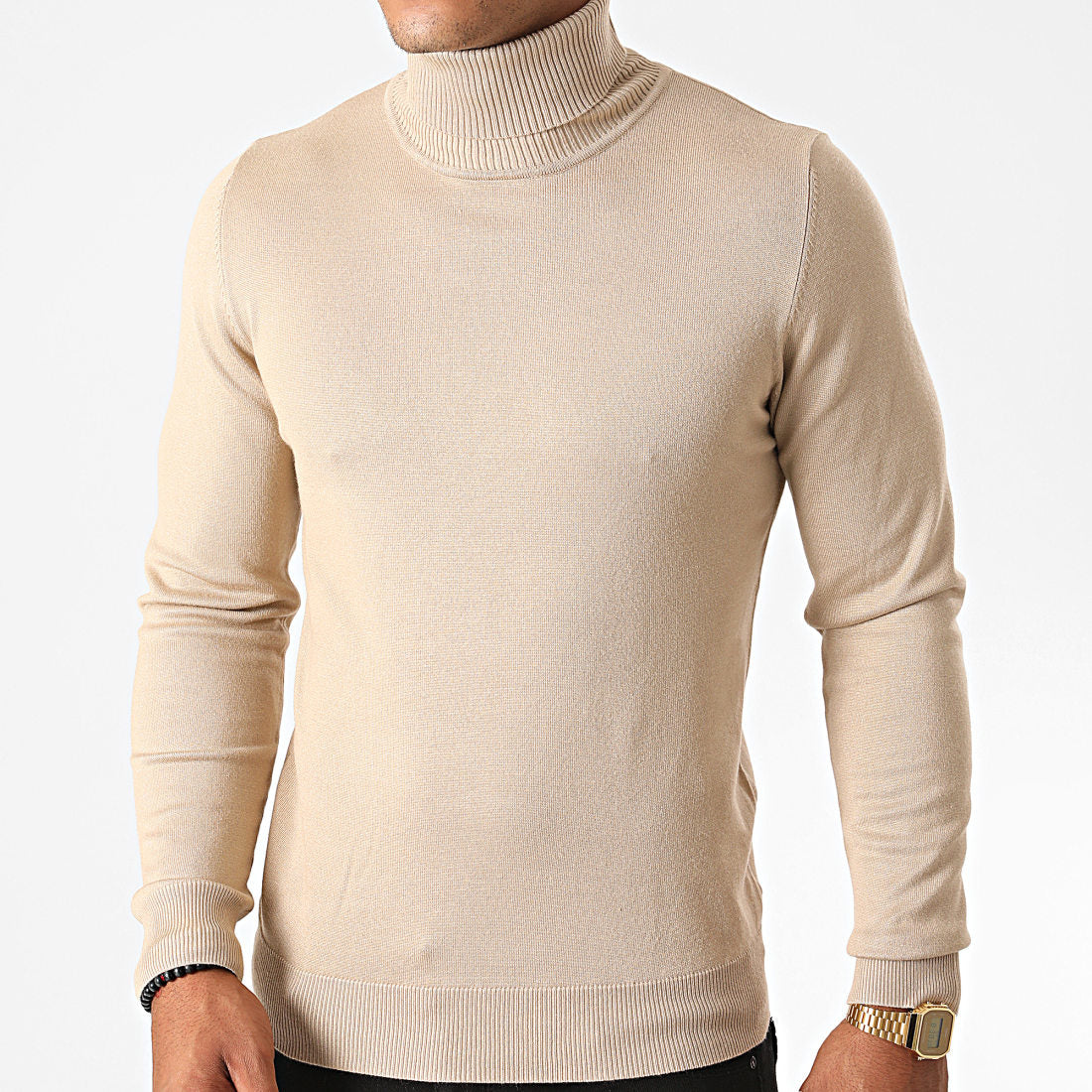 Beige turtleneck men