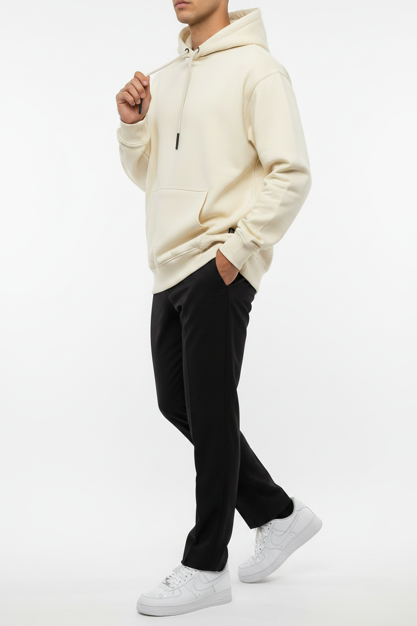 Felpa con cappuccio Arya color crema