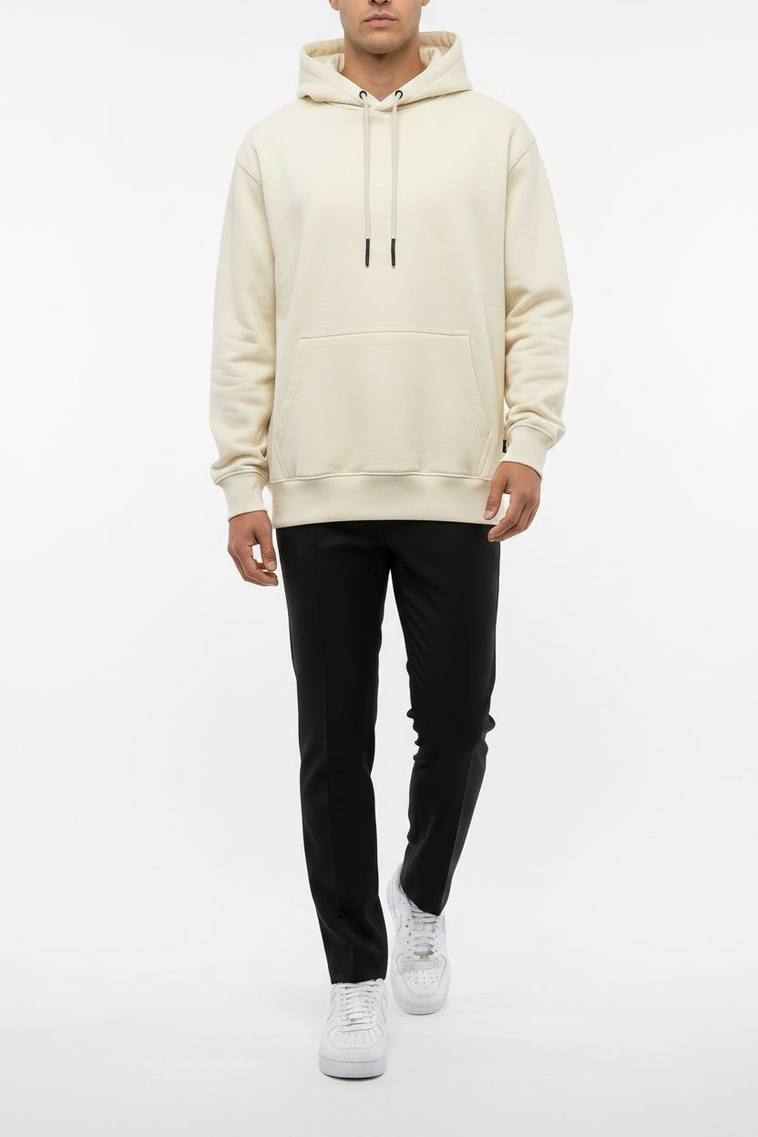 Felpa con cappuccio Arya color crema