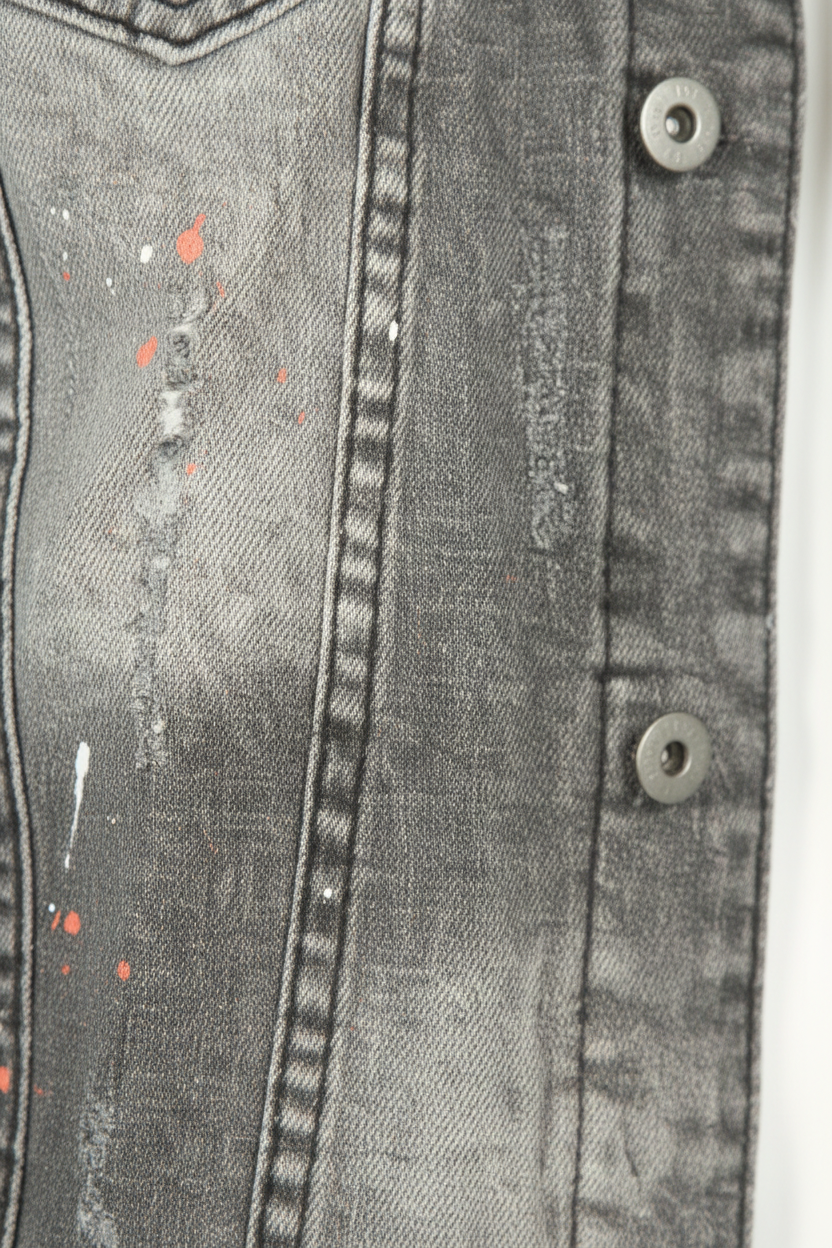 Denim Splashed Jacket Antraciet