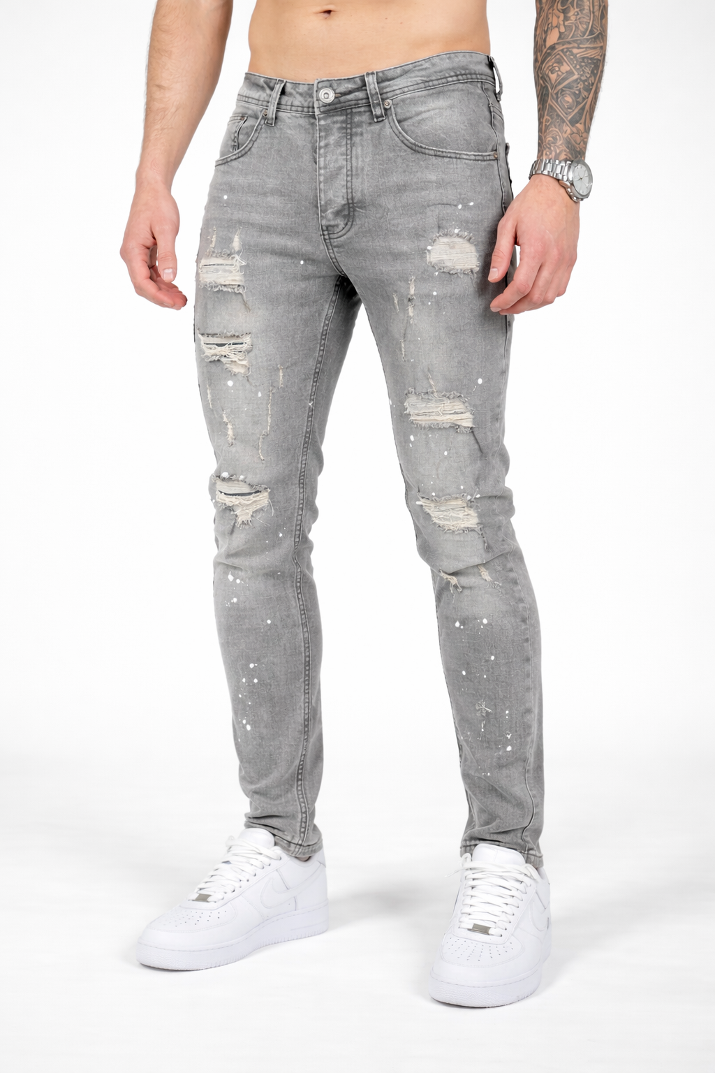 Denim Splashed Jeans Grijs