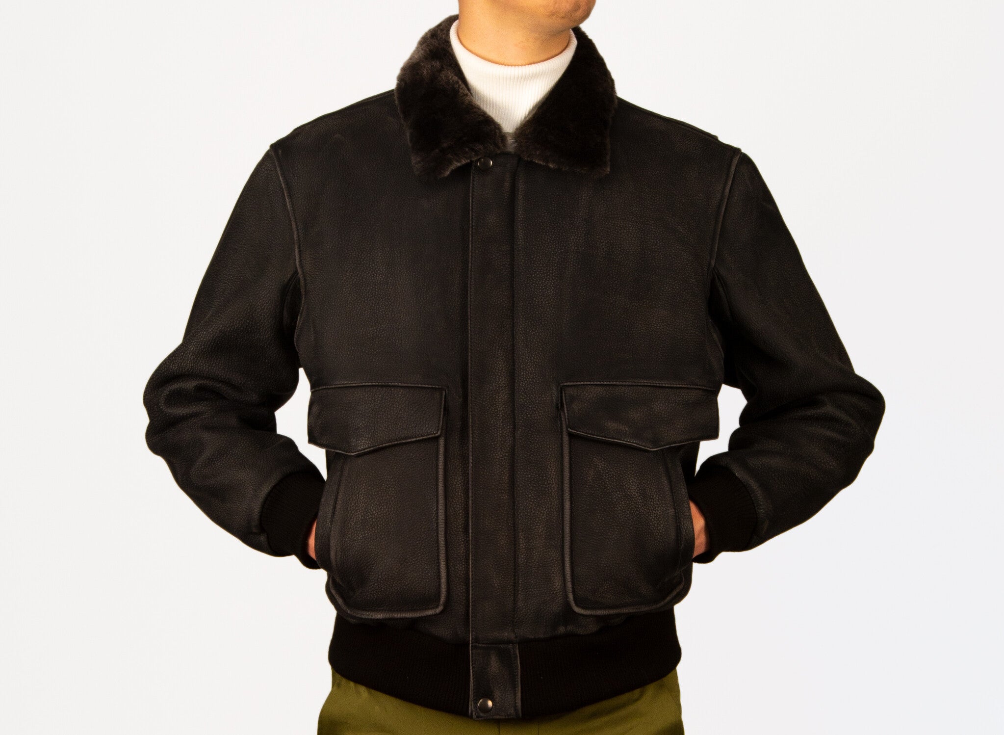 Black puffer jacket with hood