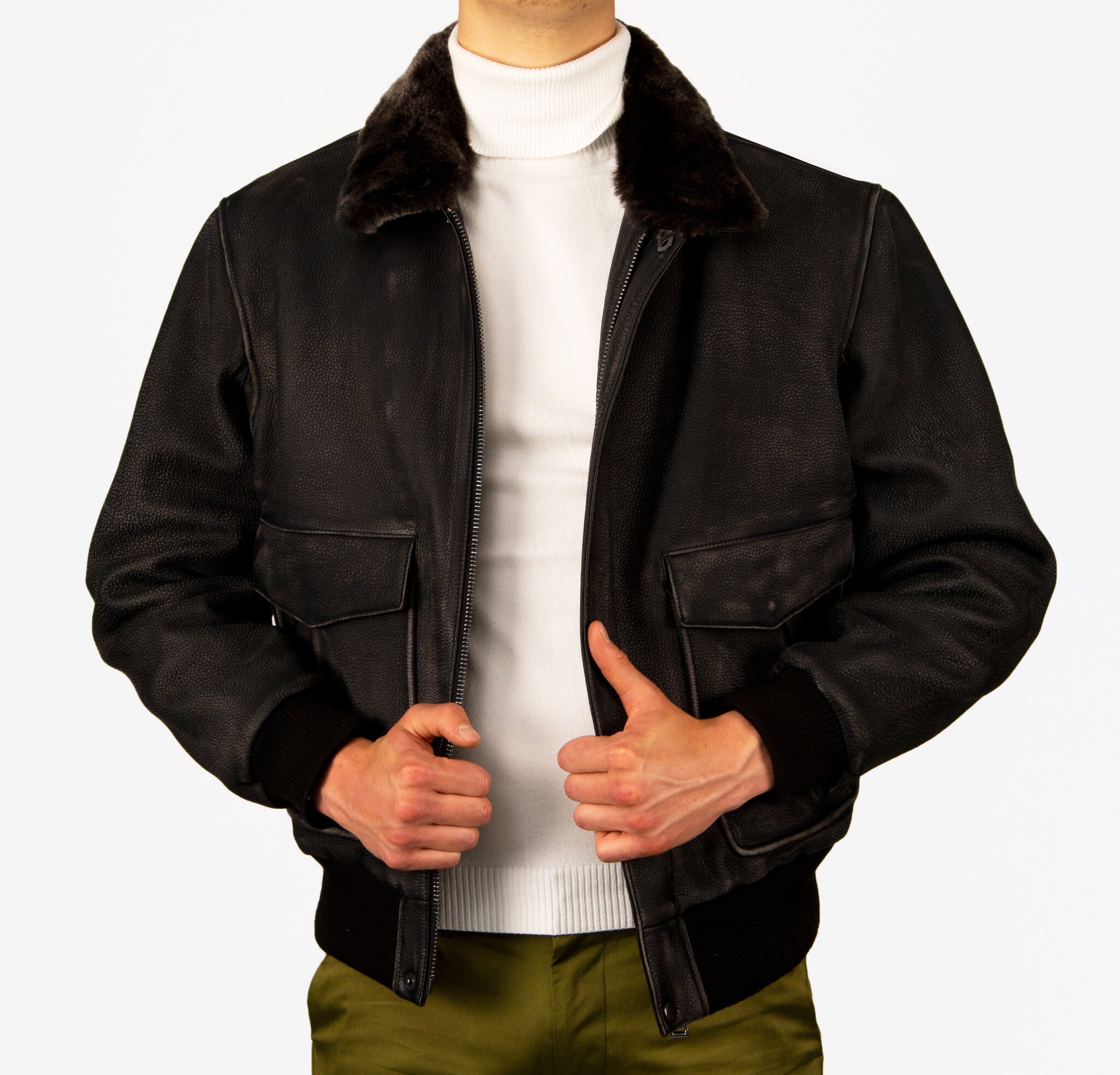 Black puffer jacket with hood