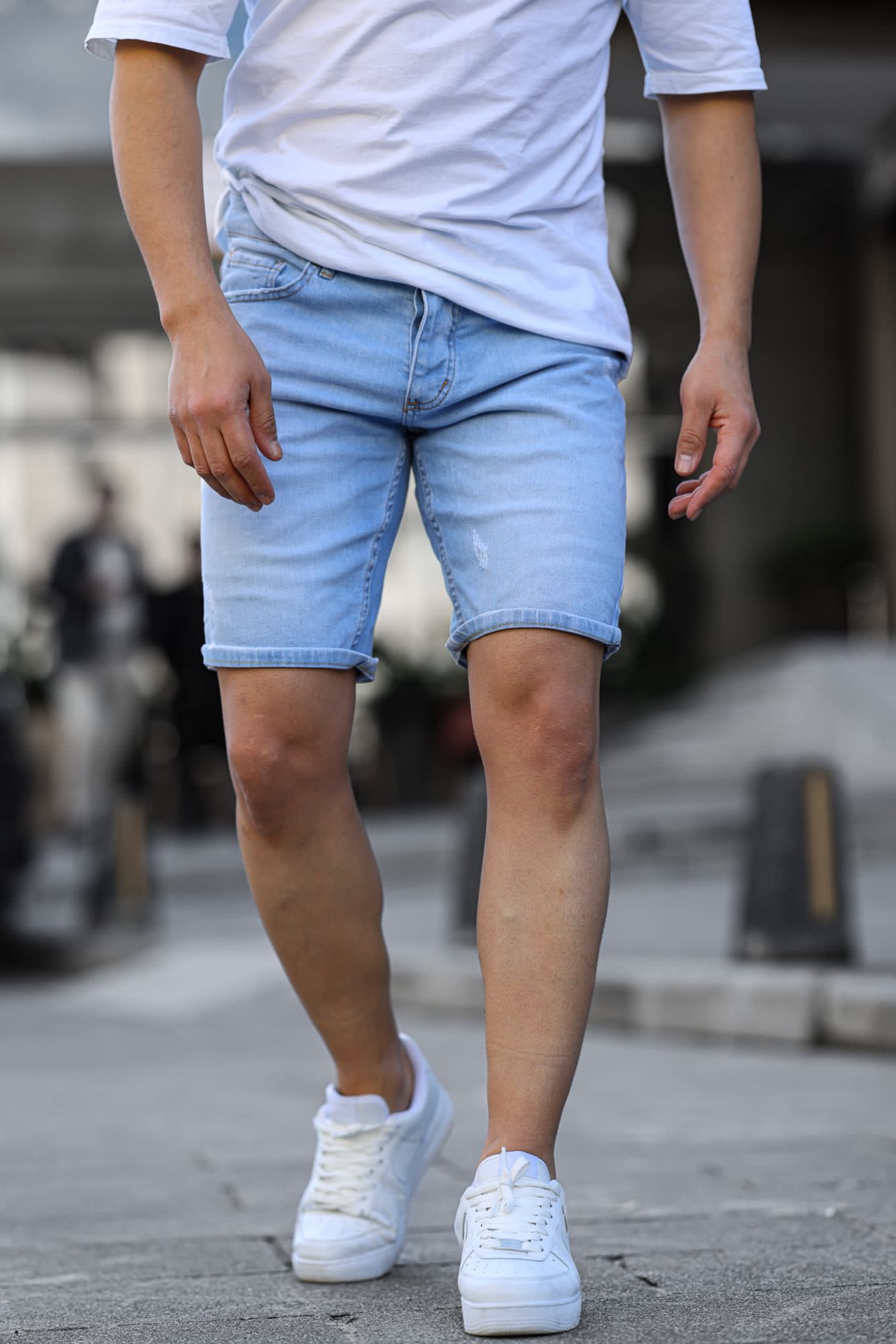 Korte Broek Heren Licht Blauw