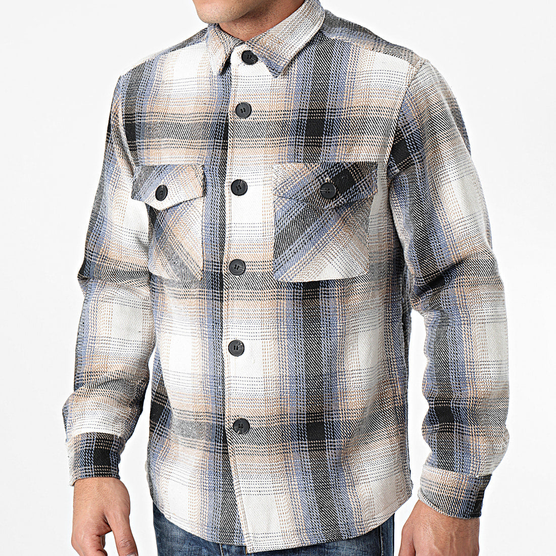 Heren Flannel Jacket Blue