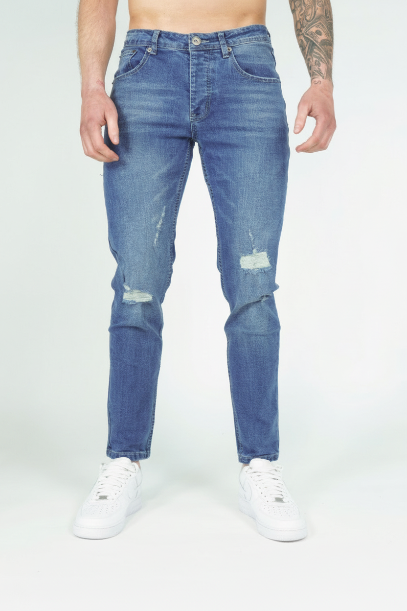 Essential Ripped Jeans Blauw