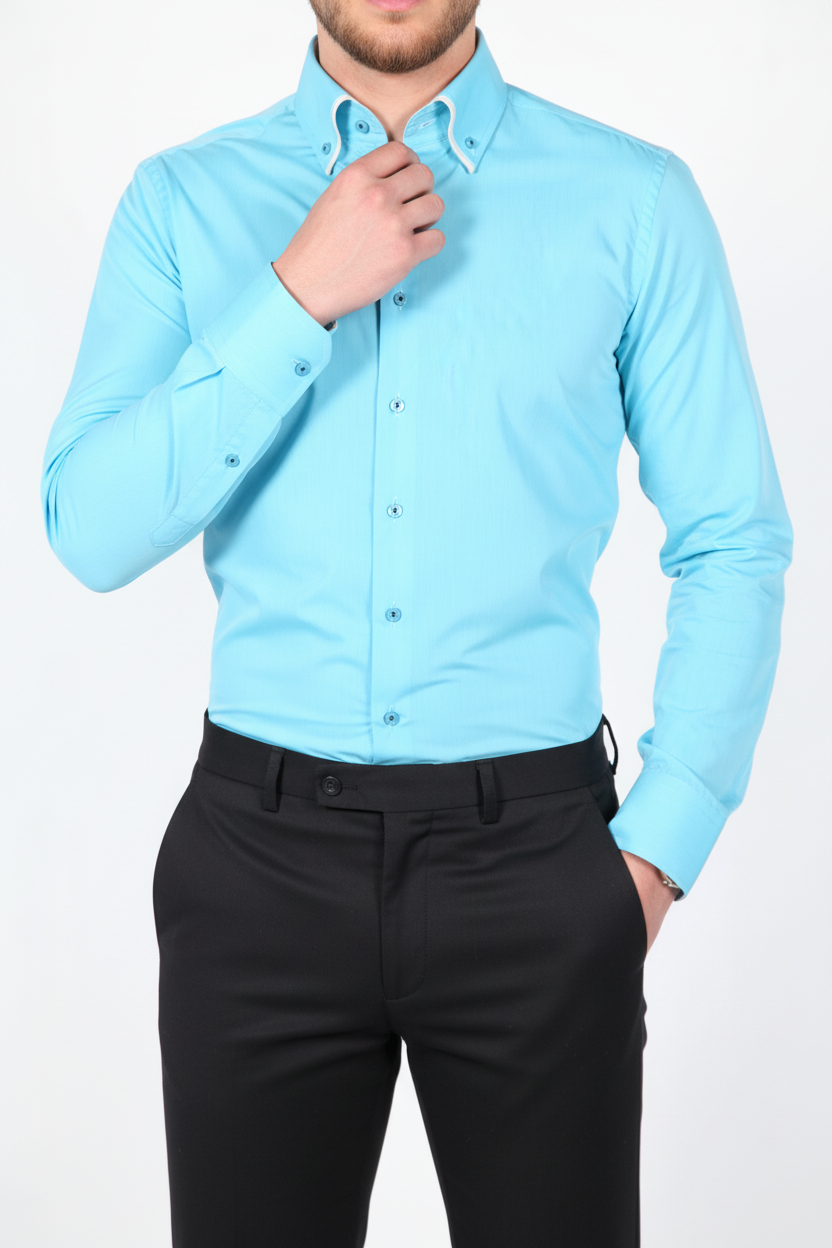 Overhemd Parla Turquoise