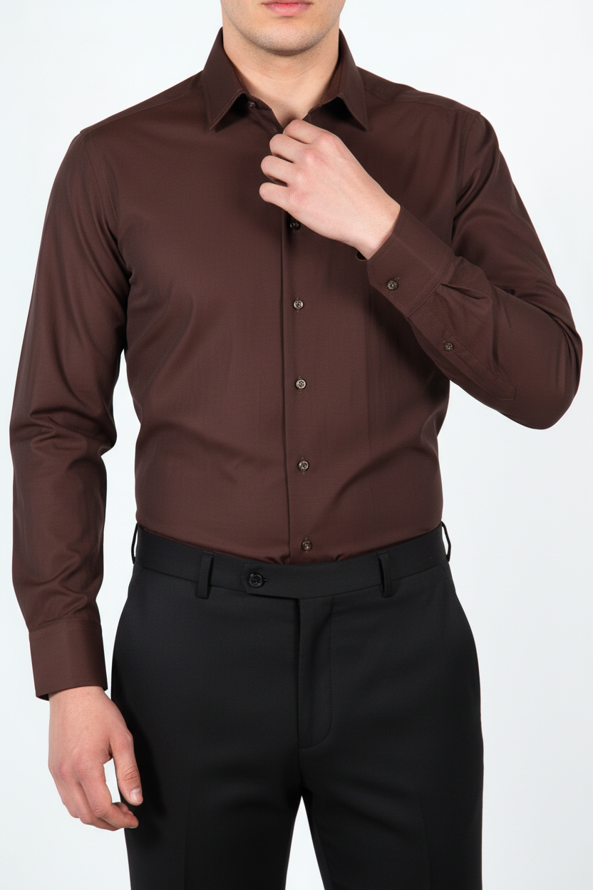 Overhemd Leira Bruin