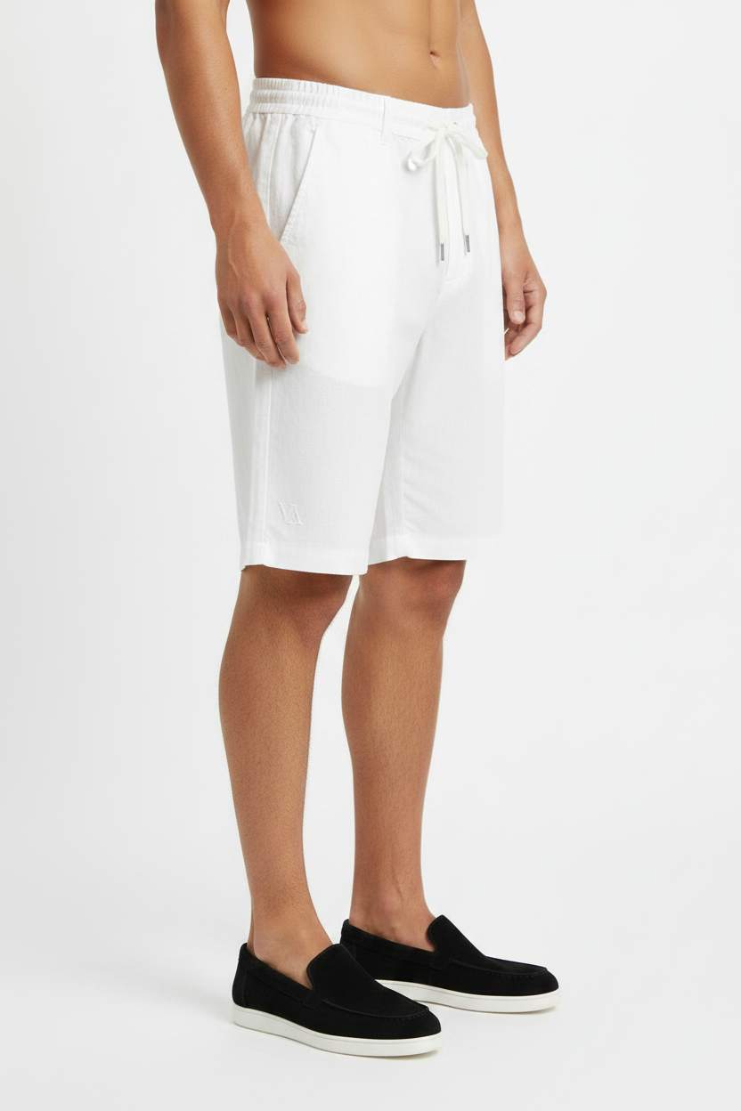 Valenci Leinen Short Weiß