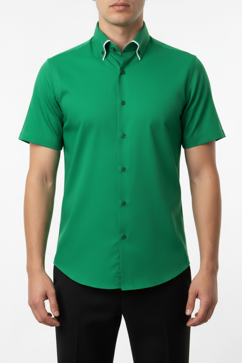 Kortmouw Overhemd Groen