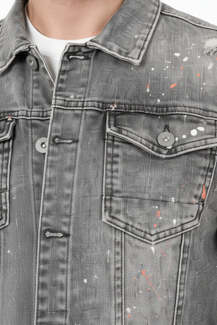 Denim-Spritzjacke in Grau