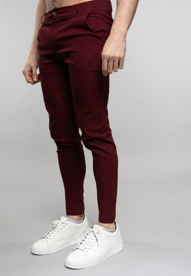 Bordeaux Rode Chino Heren